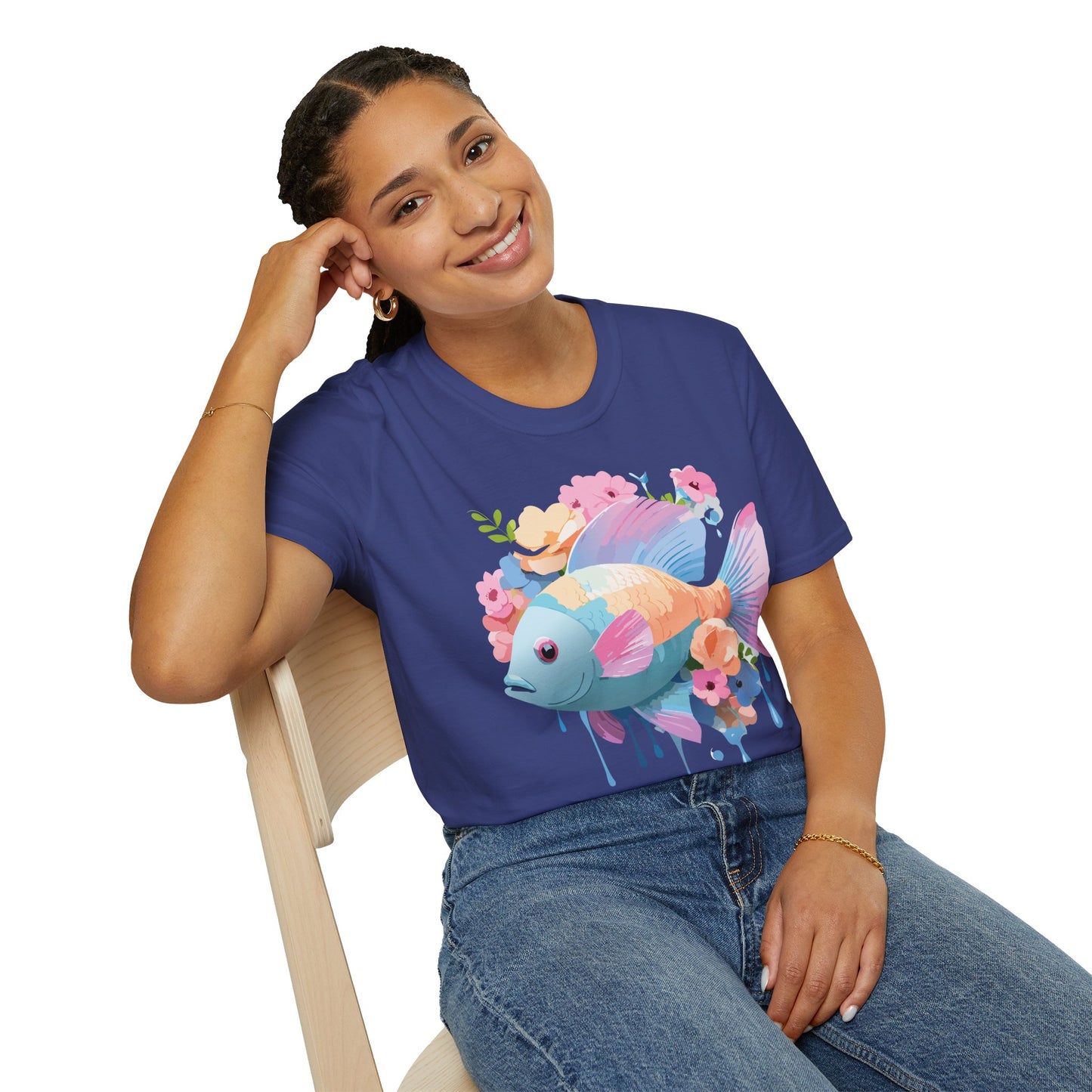 Fish Art Design Shirt, T Shirt with Fish, Graphic Shirt, Tee Shirt with Graphic Design, Shirt with Fish Graphic Art