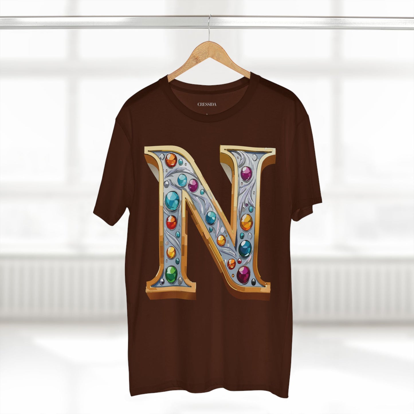 Letter Shirt, Shirt with Letters, Tee Shirt with Gold Letters