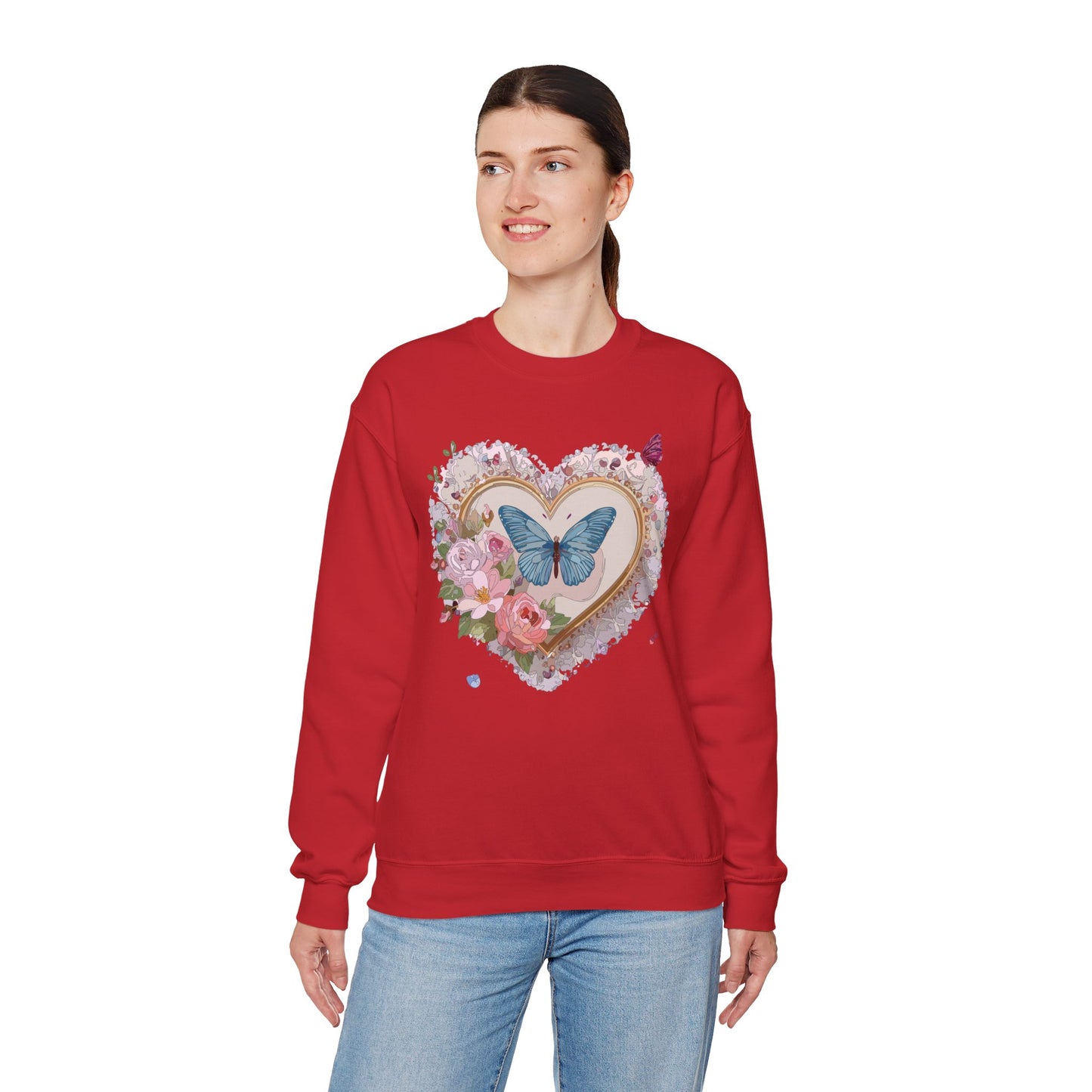 Floral Heart Sweatshirt, Floral Love Sweatshirt, Valentine's Day Sweatshirt, Heart Floral Sweatshirt