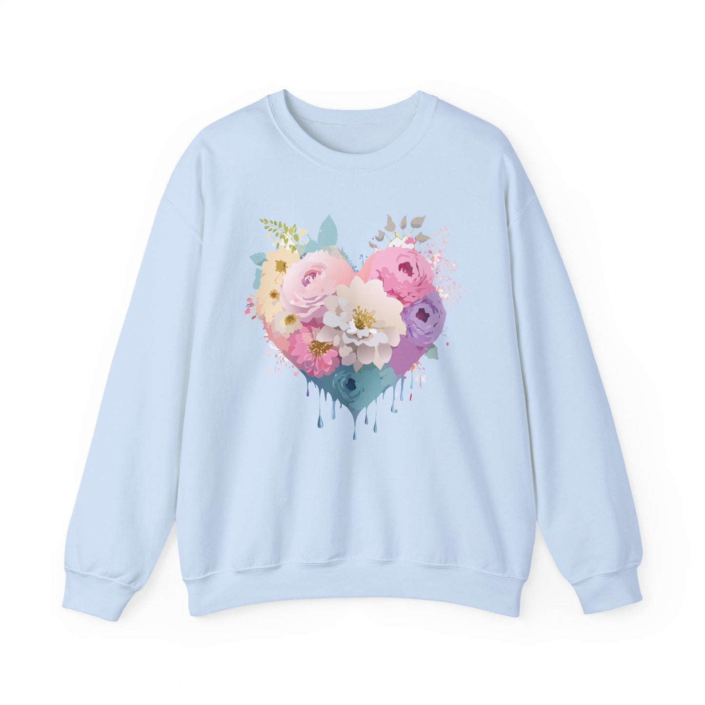 Floral Heart Sweatshirt, Floral Love Sweatshirt, Valentine's Day Sweatshirt, Heart Floral Sweatshirt