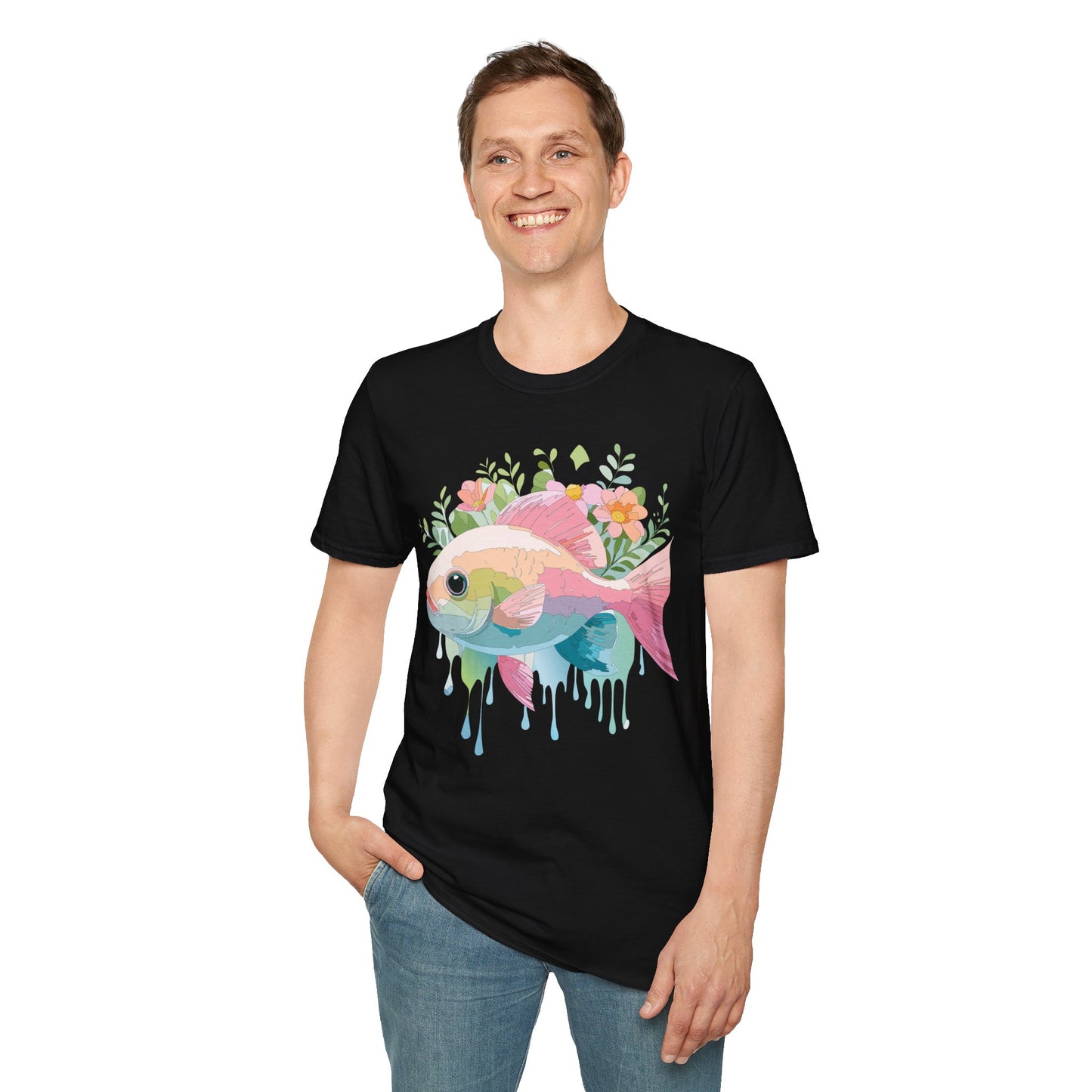 Fish Art Design Shirt, T Shirt with Fish, Graphic Shirt, Tee Shirt with Graphic Design, Shirt with Fish Graphic Art