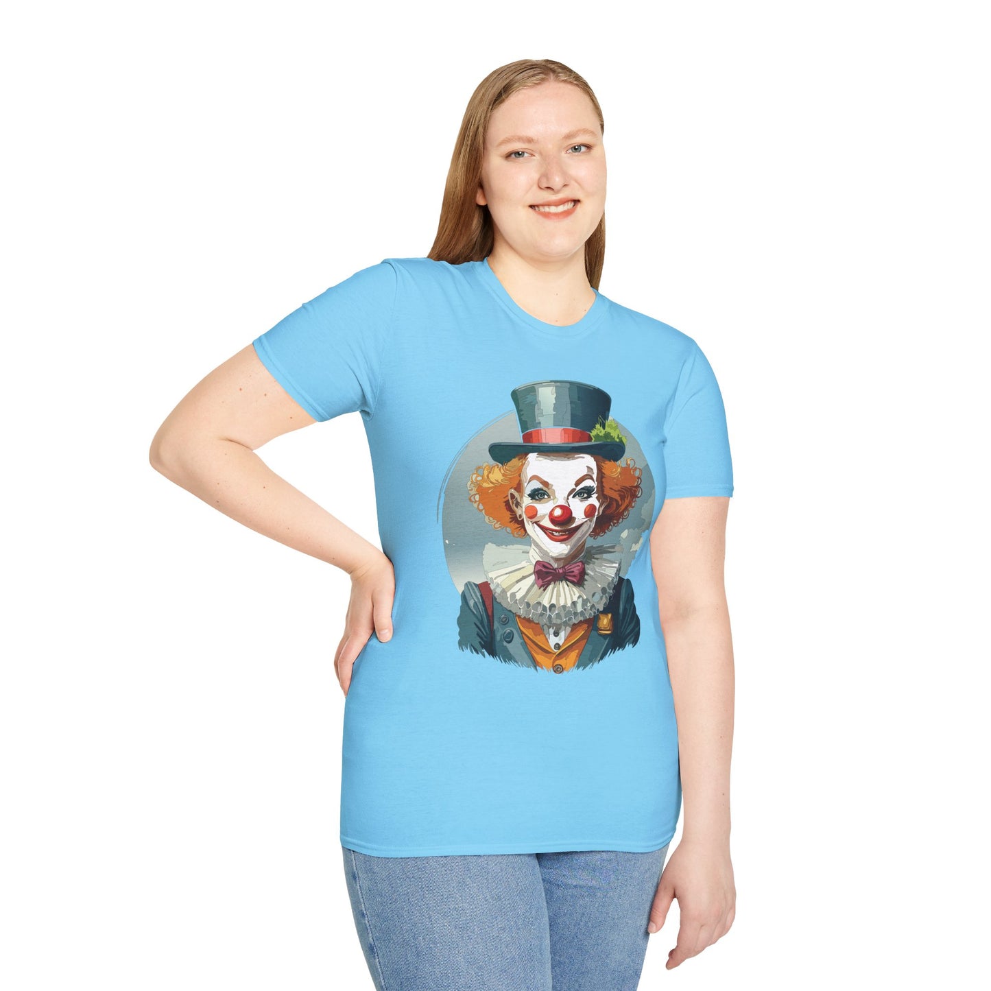 Clown Shirt, T Shirt with Clown, Funny Man Shirt, Tee Shirt with Funny Man, Circus Shirt, Shirt with Circus, Scary Man Shirt, Shirt with Scary Man