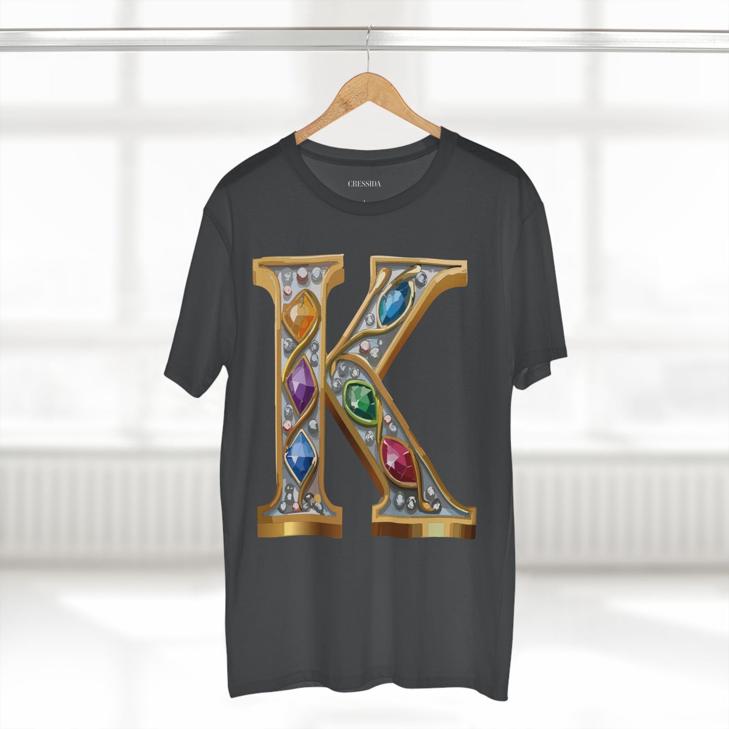 Letter Shirt, Shirt with Letters, Tee Shirt with Gold Letters