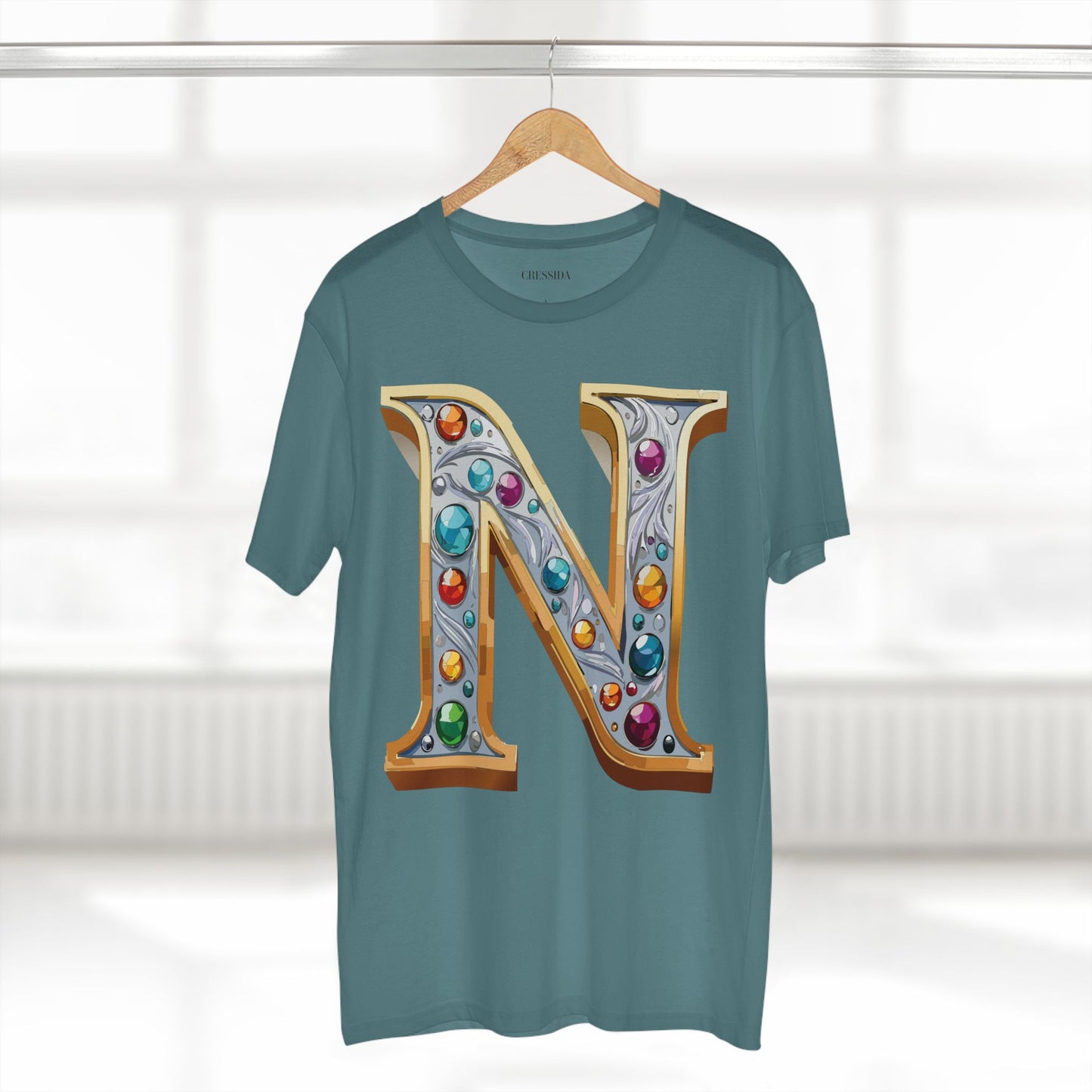 Letter Shirt, Shirt with Letters, Tee Shirt with Gold Letters