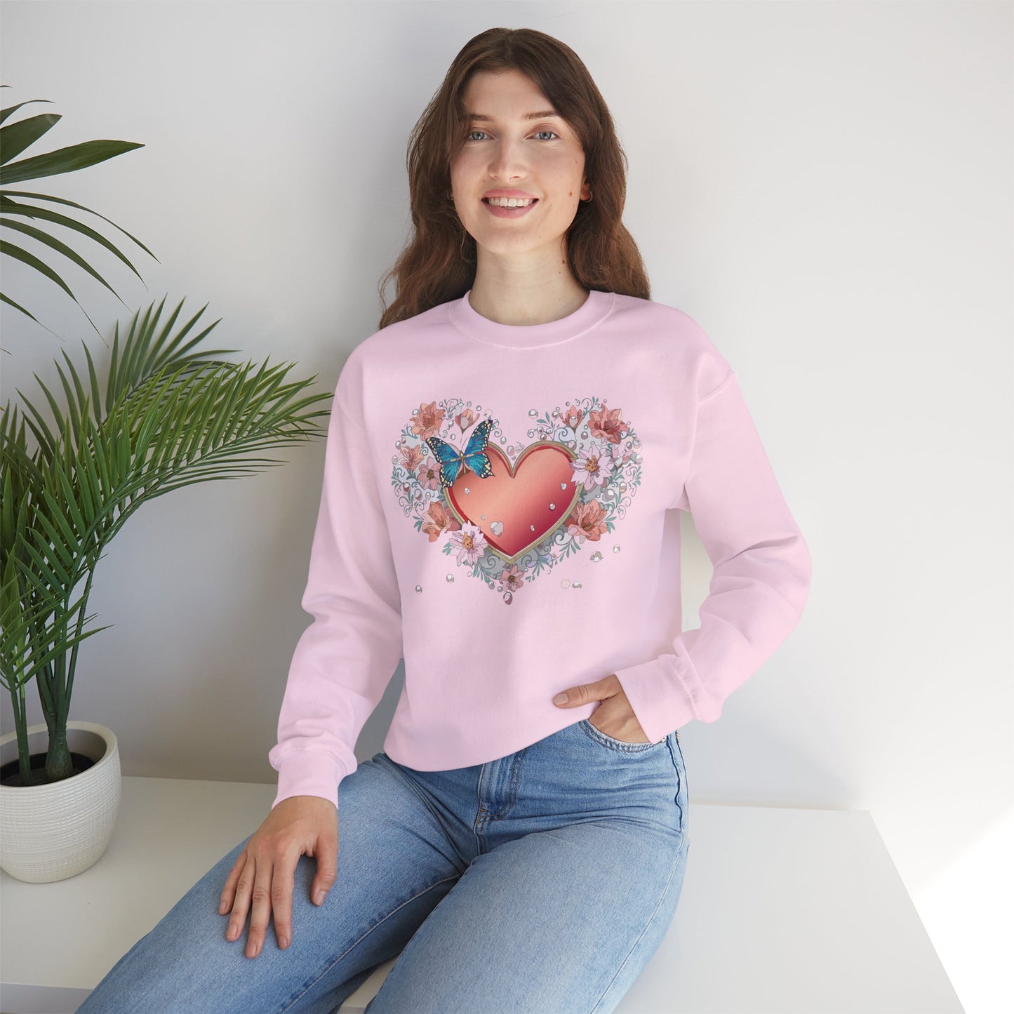 Floral Heart Sweatshirt, Floral Love Sweatshirt, Valentine's Day Sweatshirt, Heart Floral Sweatshirt