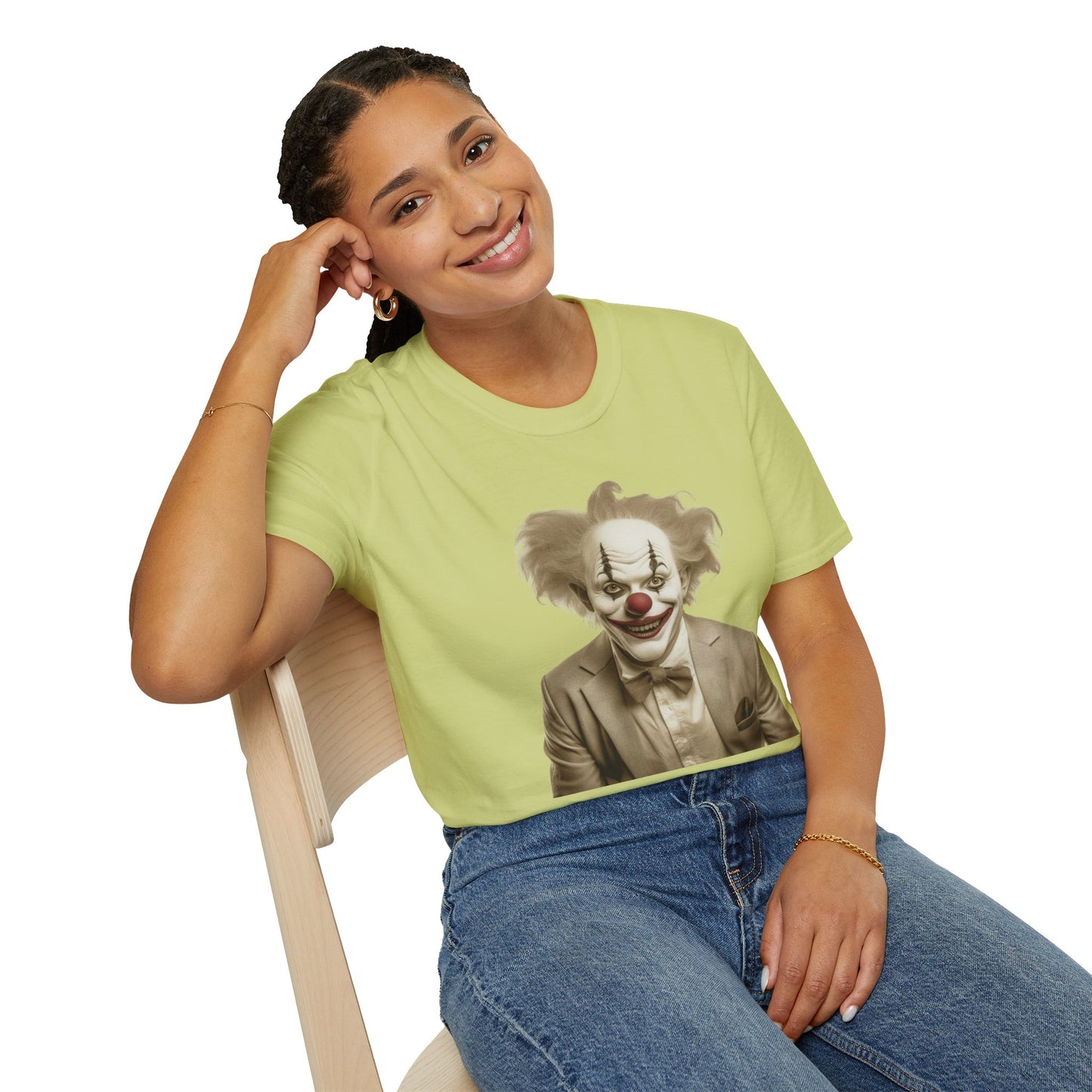 Clown Shirt, T Shirt with Clown, Funny Man Shirt, Tee Shirt with Funny Man, Circus Shirt, Shirt with Circus, Scary Man Shirt, Shirt with Scary Man