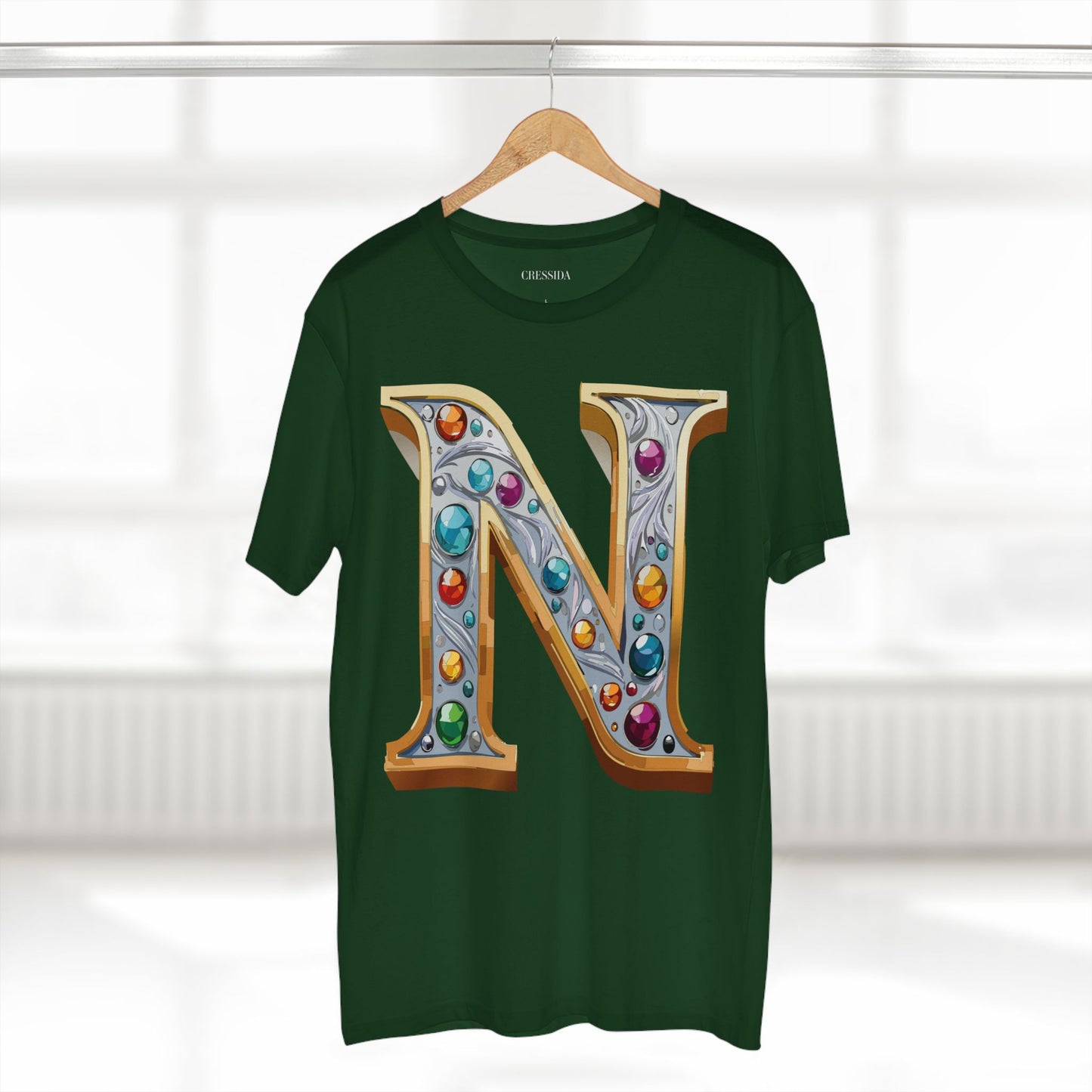 Letter Shirt, Shirt with Letters, Tee Shirt with Gold Letters