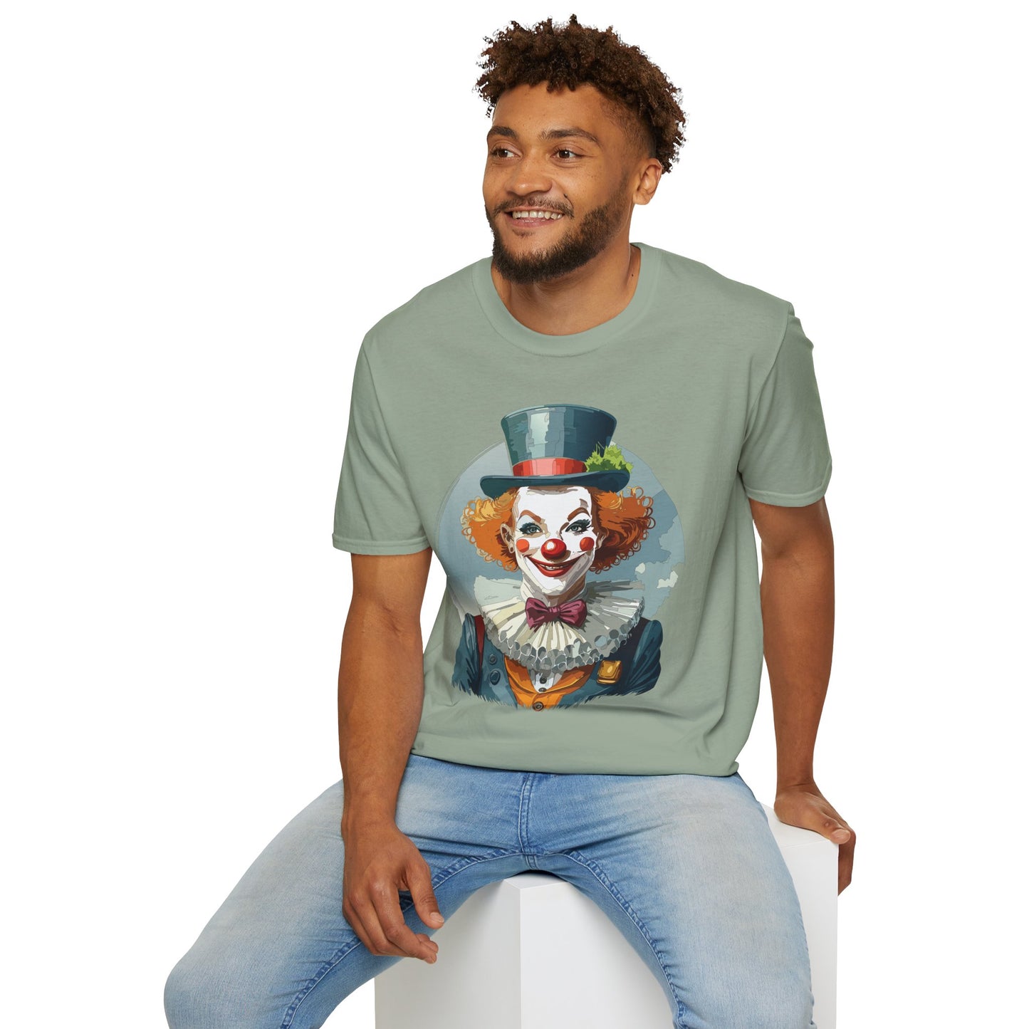 Clown Shirt, T Shirt with Clown, Funny Man Shirt, Tee Shirt with Funny Man, Circus Shirt, Shirt with Circus, Scary Man Shirt, Shirt with Scary Man