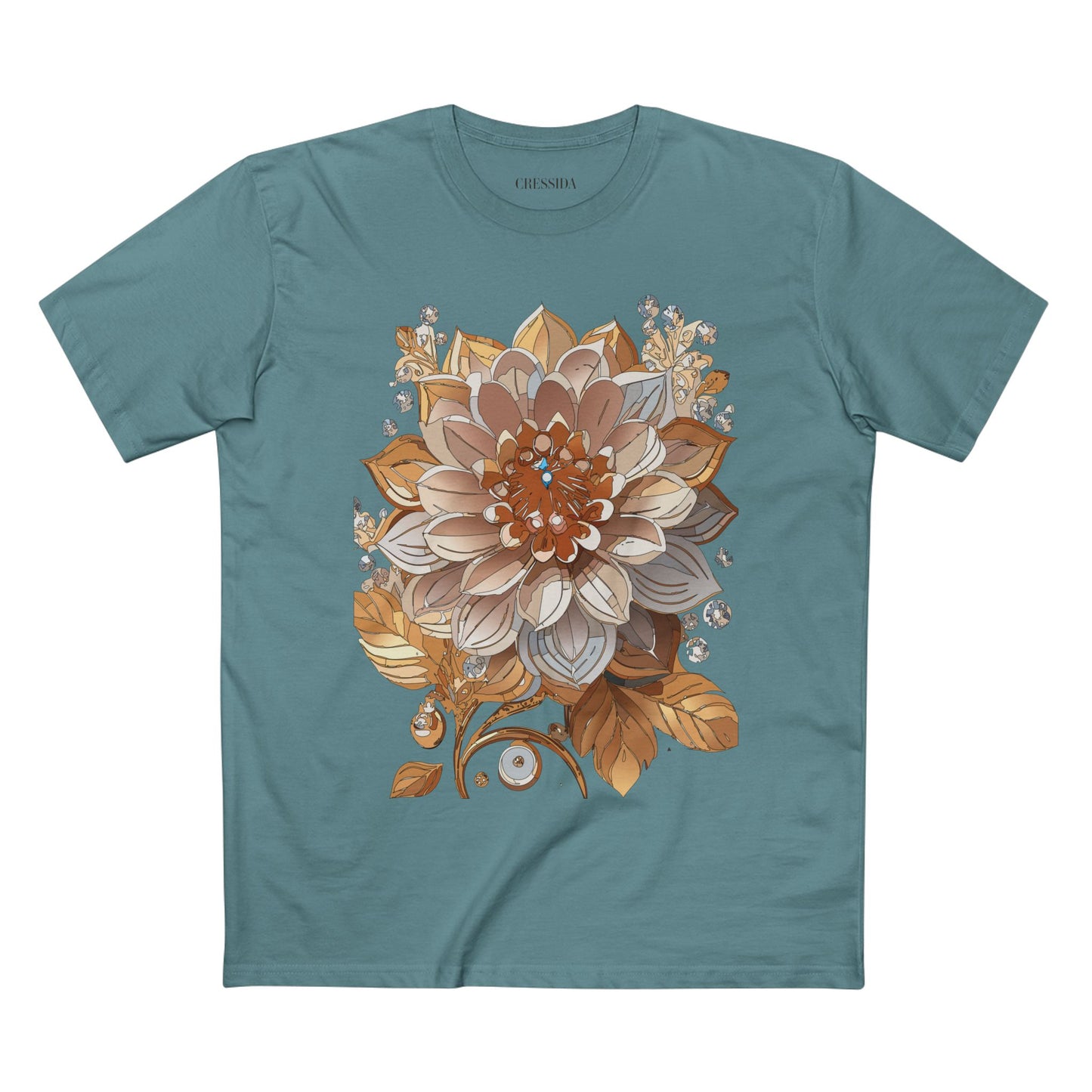 Floral Shirt, Shirt with Flower, Tee Shirt with Antique Flower