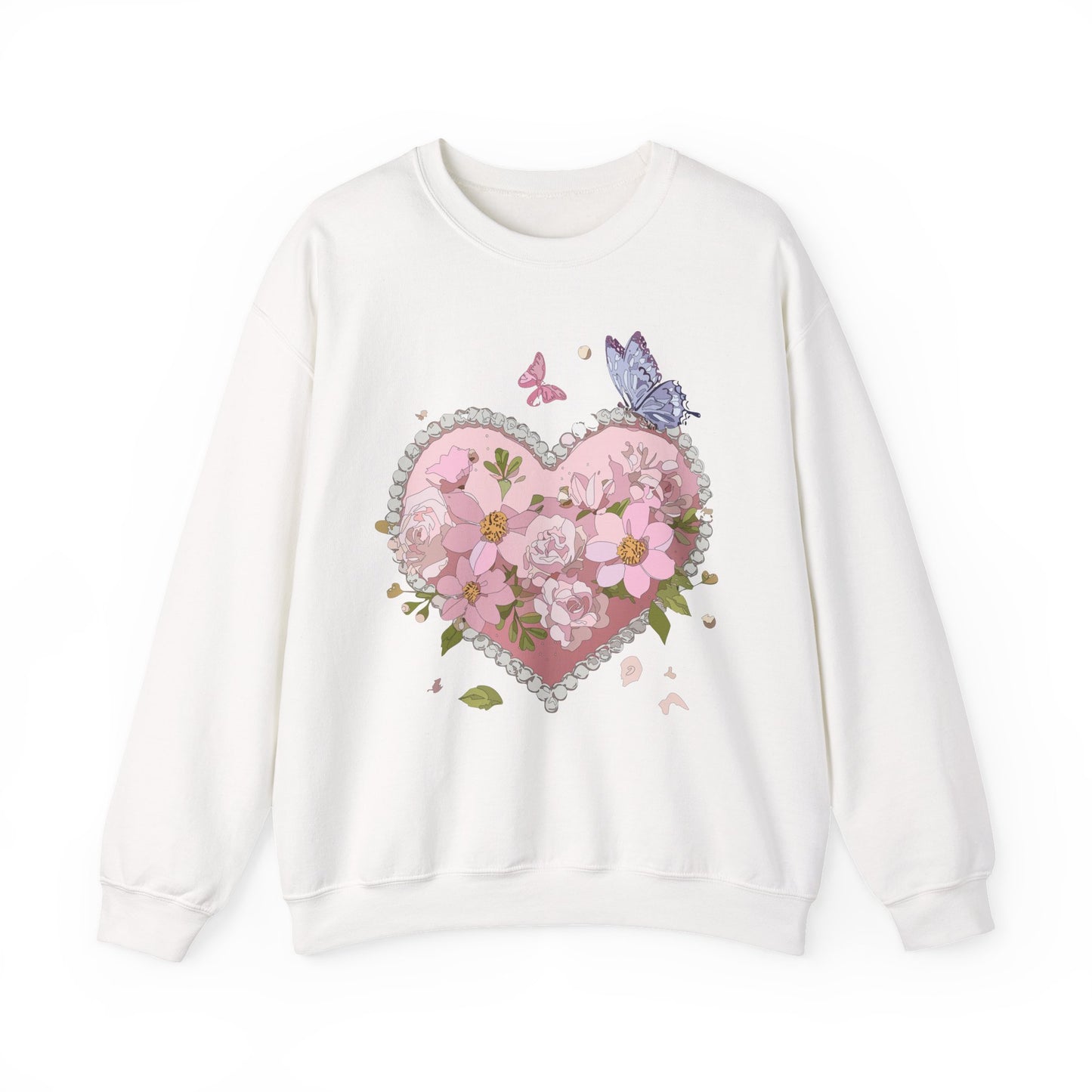 Floral Heart Sweatshirt, Floral Love Sweatshirt, Valentine's Day Sweatshirt, Heart Floral Sweatshirt