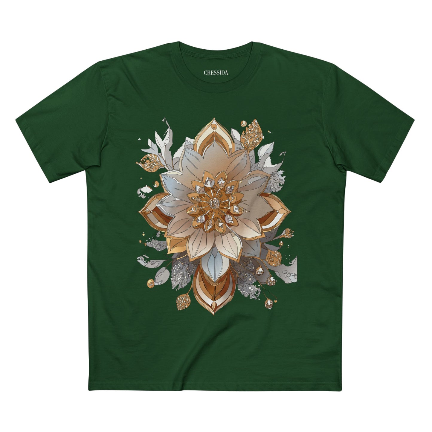 Floral Shirt, Shirt with Flower, Tee Shirt with Antique Flower