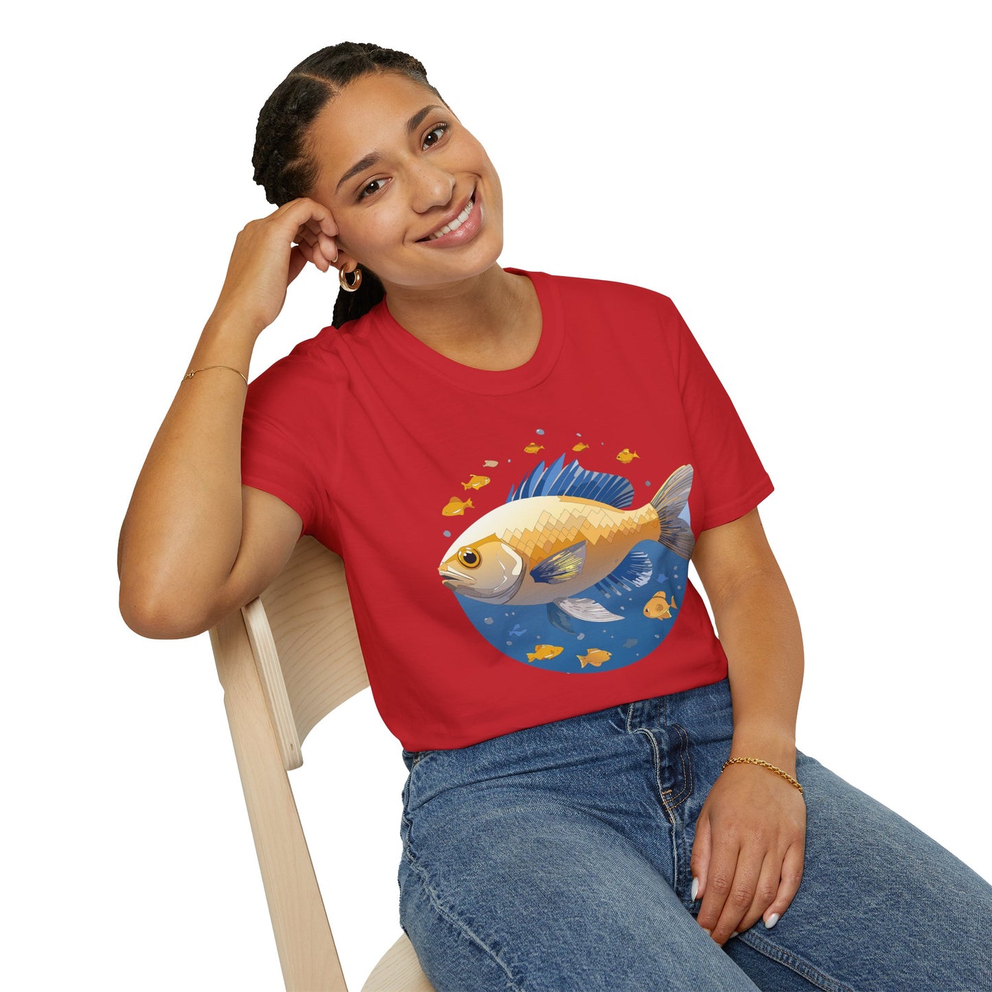 Fish Art Design Shirt, T Shirt with Fish, Graphic Shirt, Tee Shirt with Graphic Design, Shirt with Fish Graphic Art
