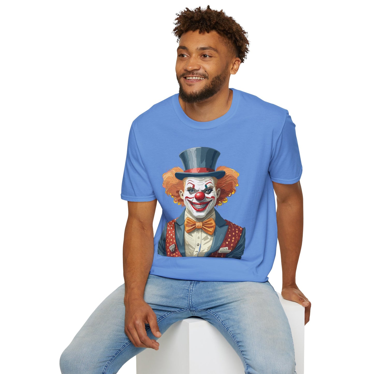 Clown Shirt, T Shirt with Clown, Funny Man Shirt, Tee Shirt with Funny Man, Circus Shirt, Shirt with Circus, Scary Man Shirt, Shirt with Scary Man