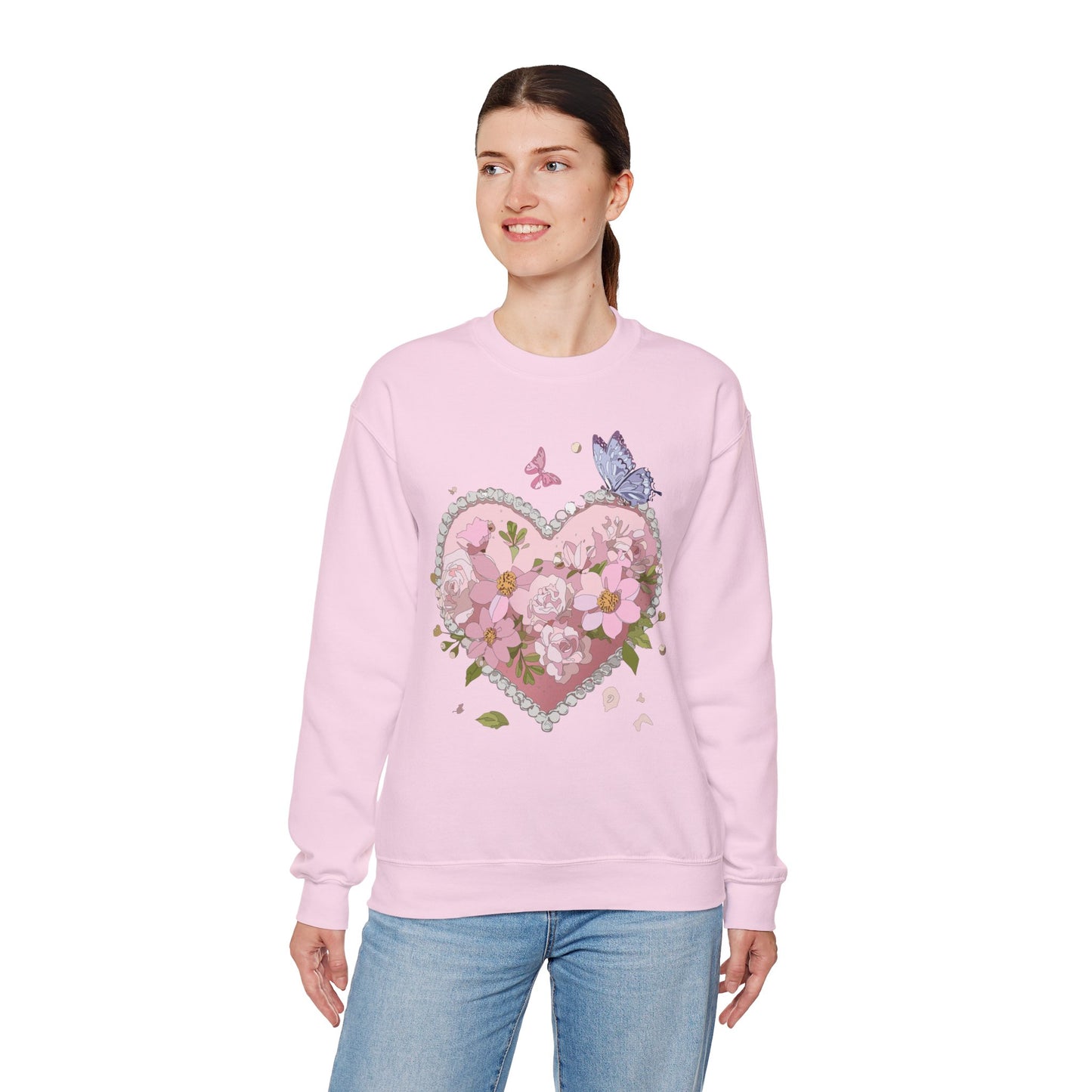 Floral Heart Sweatshirt, Floral Love Sweatshirt, Valentine's Day Sweatshirt, Heart Floral Sweatshirt