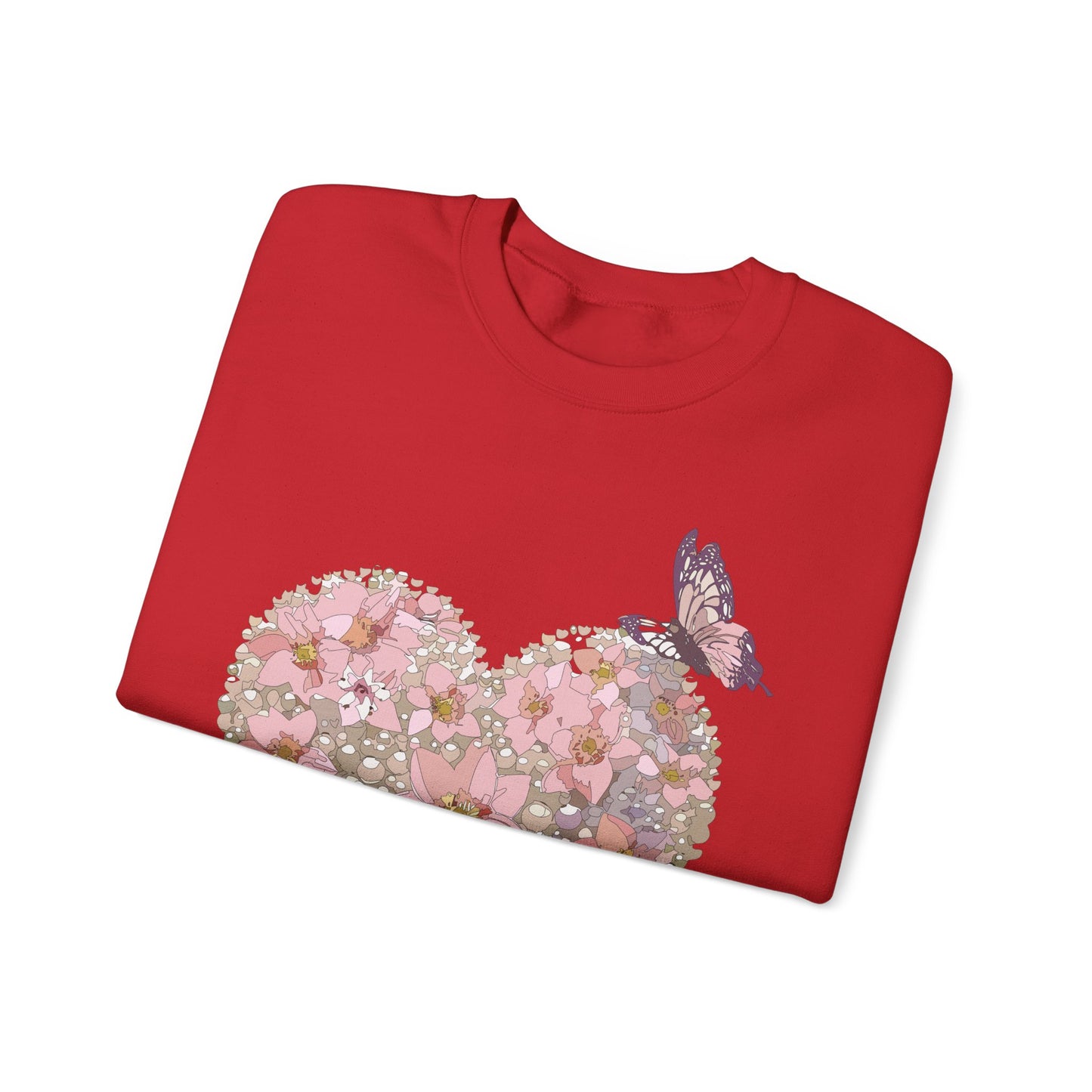Floral Heart Sweatshirt, Floral Love Sweatshirt, Valentine's Day Sweatshirt, Heart Floral Sweatshirt