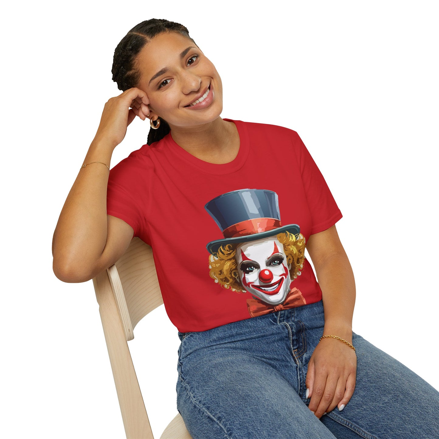 Clown Shirt, T Shirt with Clown, Funny Man Shirt, Tee Shirt with Funny Man, Circus Shirt, Shirt with Circus, Scary Man Shirt, Shirt with Scary Man
