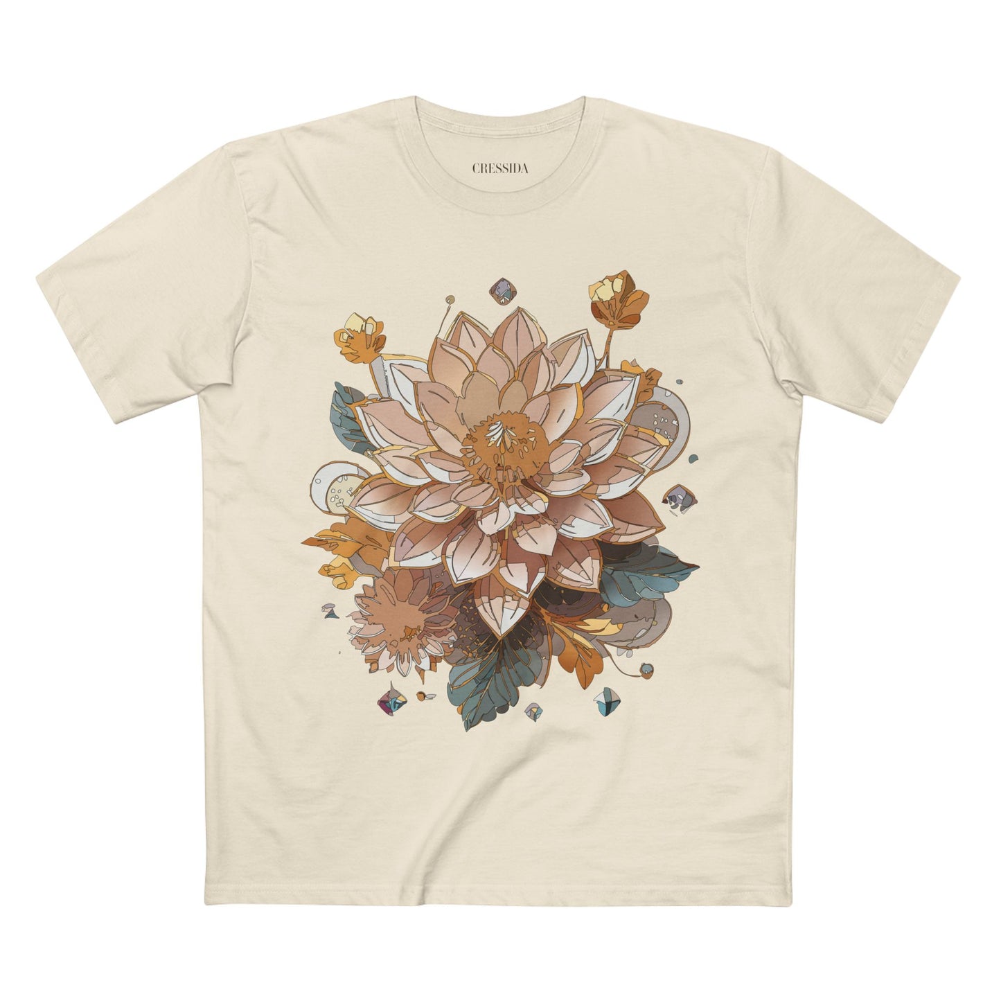 Floral Shirt, Shirt with Flower, Tee Shirt with Antique Flower