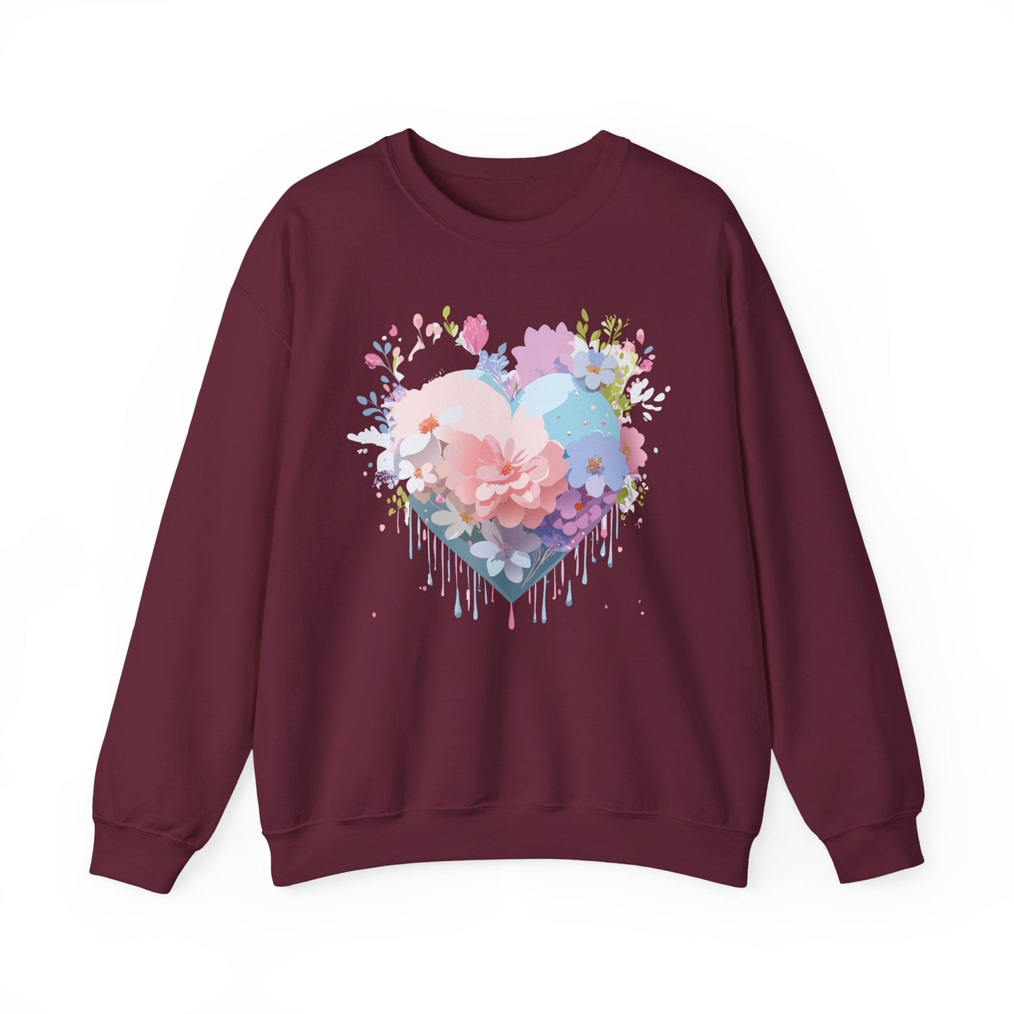 Floral Heart Sweatshirt, Floral Love Sweatshirt, Valentine's Day Sweatshirt, Heart Floral Sweatshirt