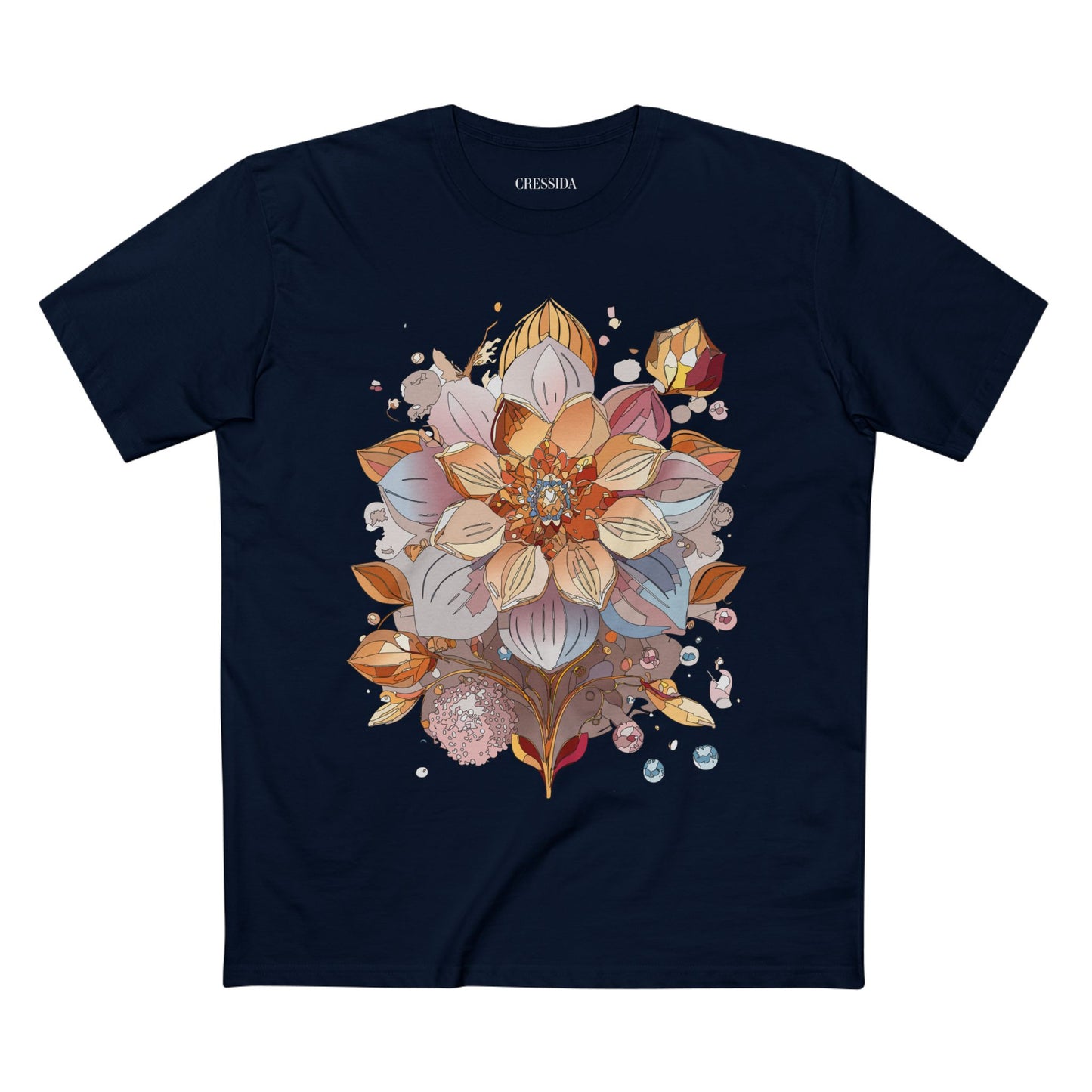Floral Shirt, Shirt with Flower, Tee Shirt with Antique Flower