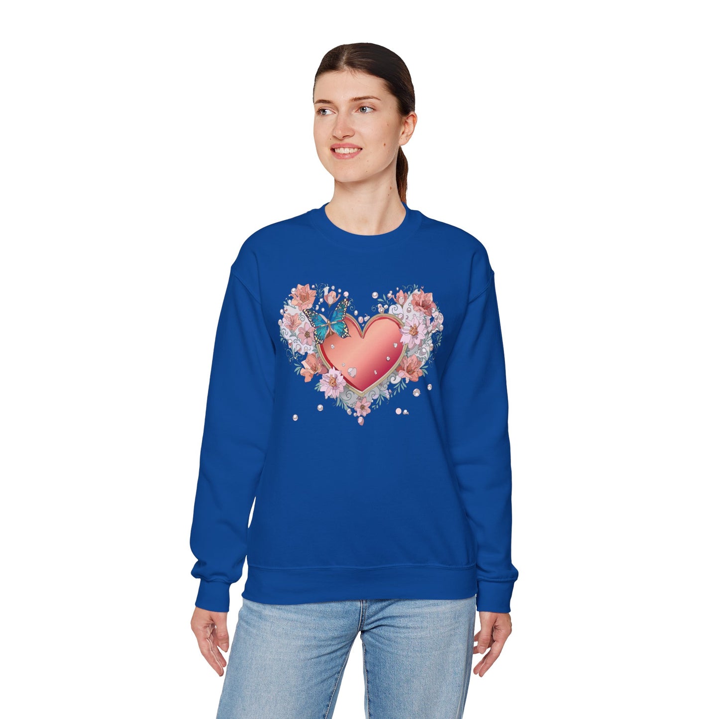 Floral Heart Sweatshirt, Floral Love Sweatshirt, Valentine's Day Sweatshirt, Heart Floral Sweatshirt
