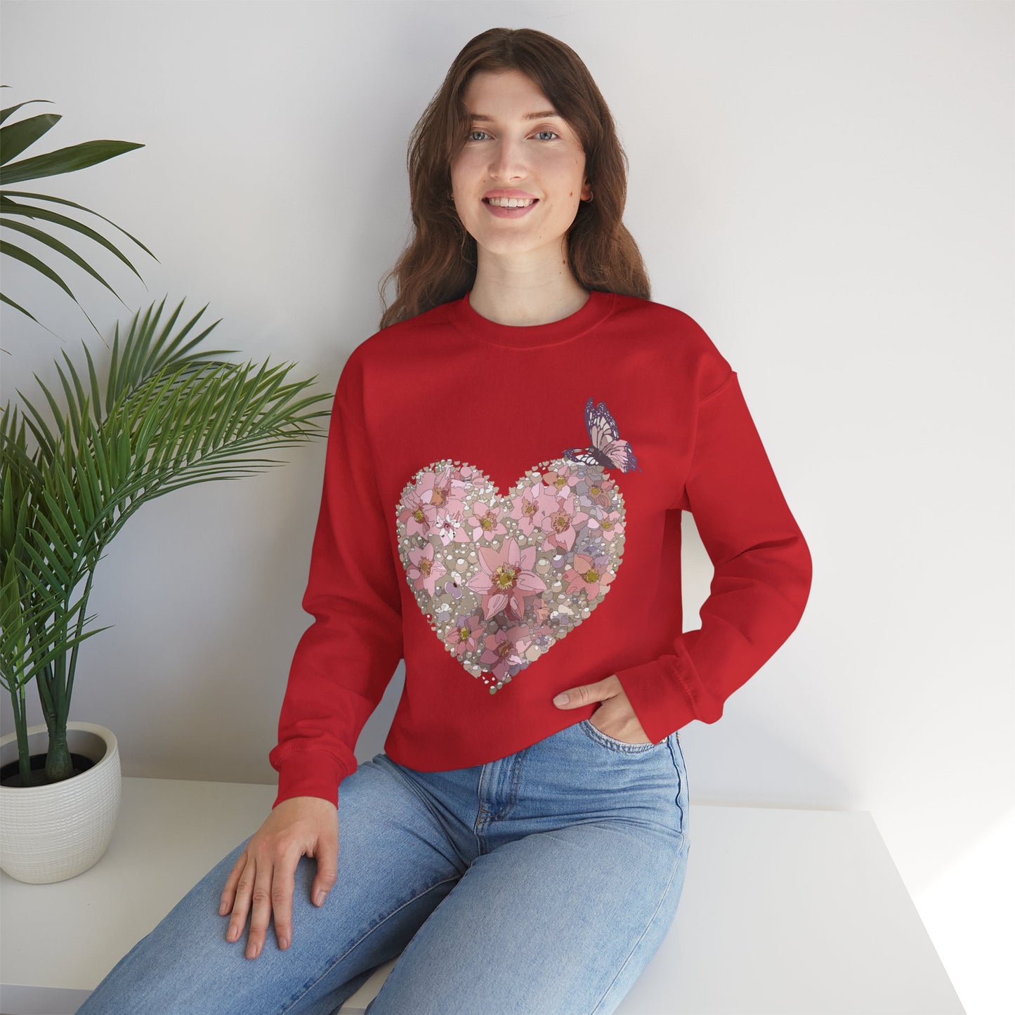 Floral Heart Sweatshirt, Floral Love Sweatshirt, Valentine's Day Sweatshirt, Heart Floral Sweatshirt