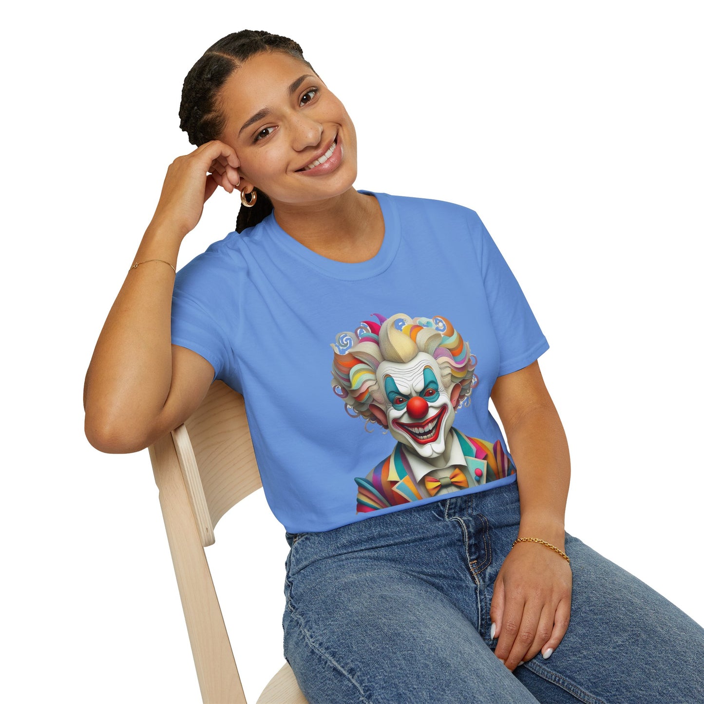 Clown Shirt, T Shirt with Clown, Funny Man Shirt, Tee Shirt with Funny Man, Circus Shirt, Shirt with Circus, Scary Man Shirt, Shirt with Scary Man