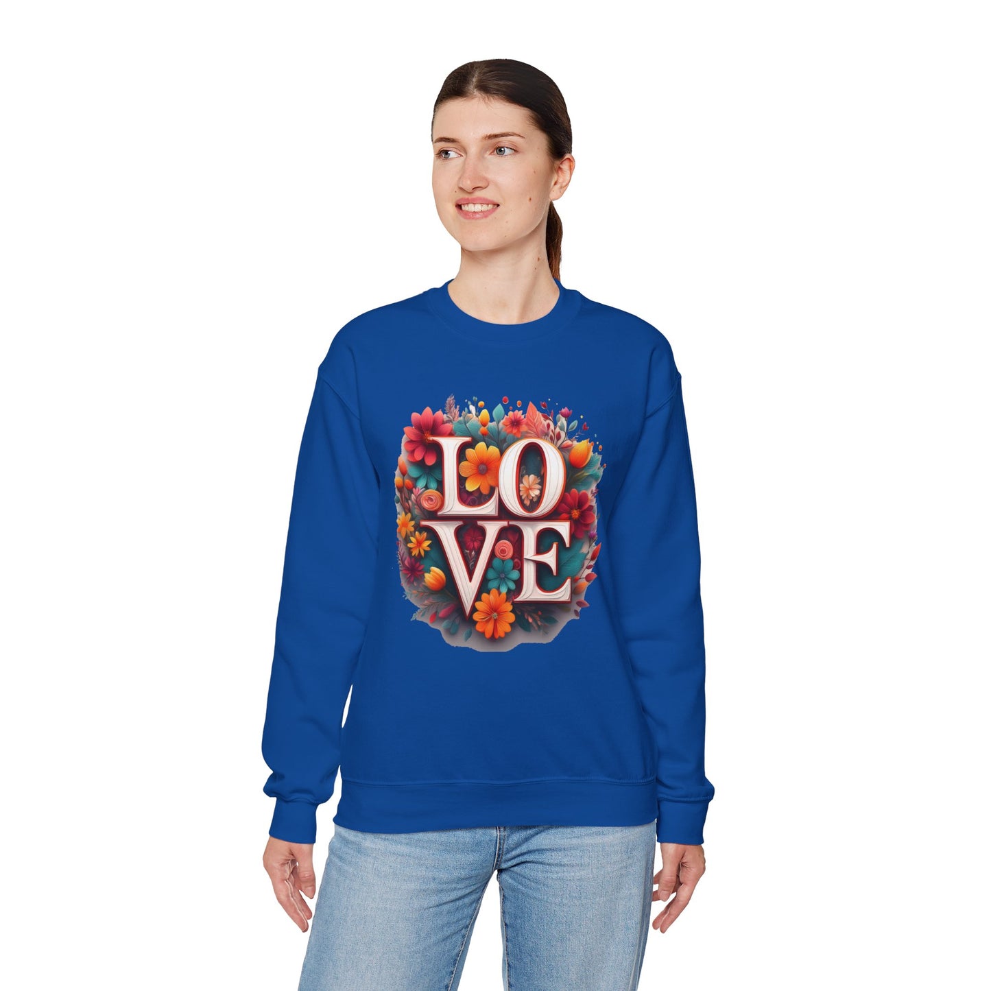 Floral Love Sweatshirt, Valentine's Day Sweatshirt, Love Flower Sweatshirt