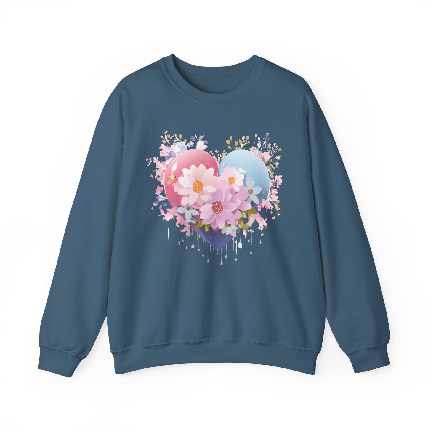 Floral Heart Sweatshirt, Floral Love Sweatshirt, Valentine's Day Sweatshirt, Heart Floral Sweatshirt