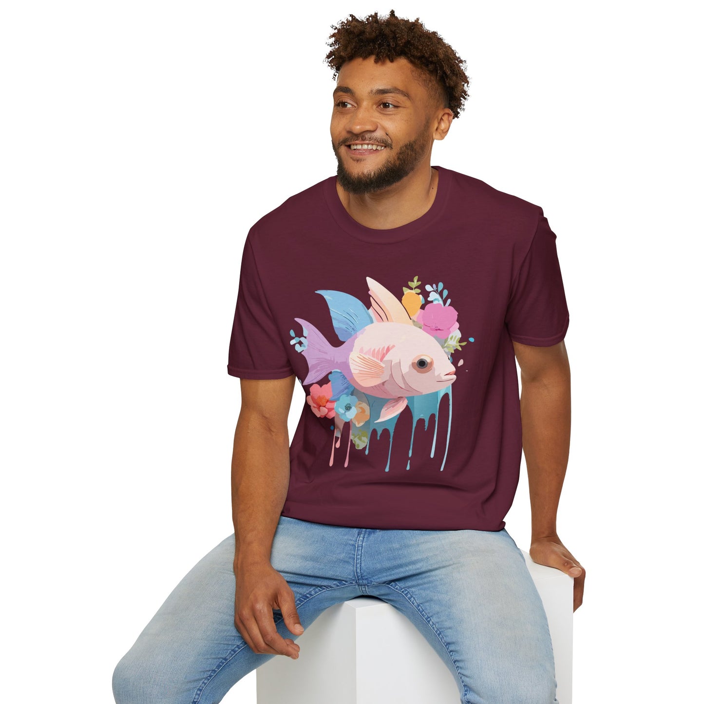 Fish Art Design Shirt, T Shirt with Fish, Graphic Shirt, Tee Shirt with Graphic Design, Shirt with Fish Graphic Art