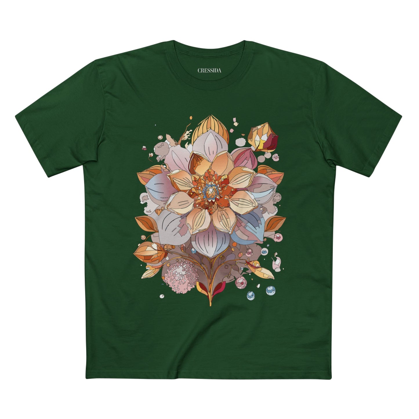 Floral Shirt, Shirt with Flower, Tee Shirt with Antique Flower