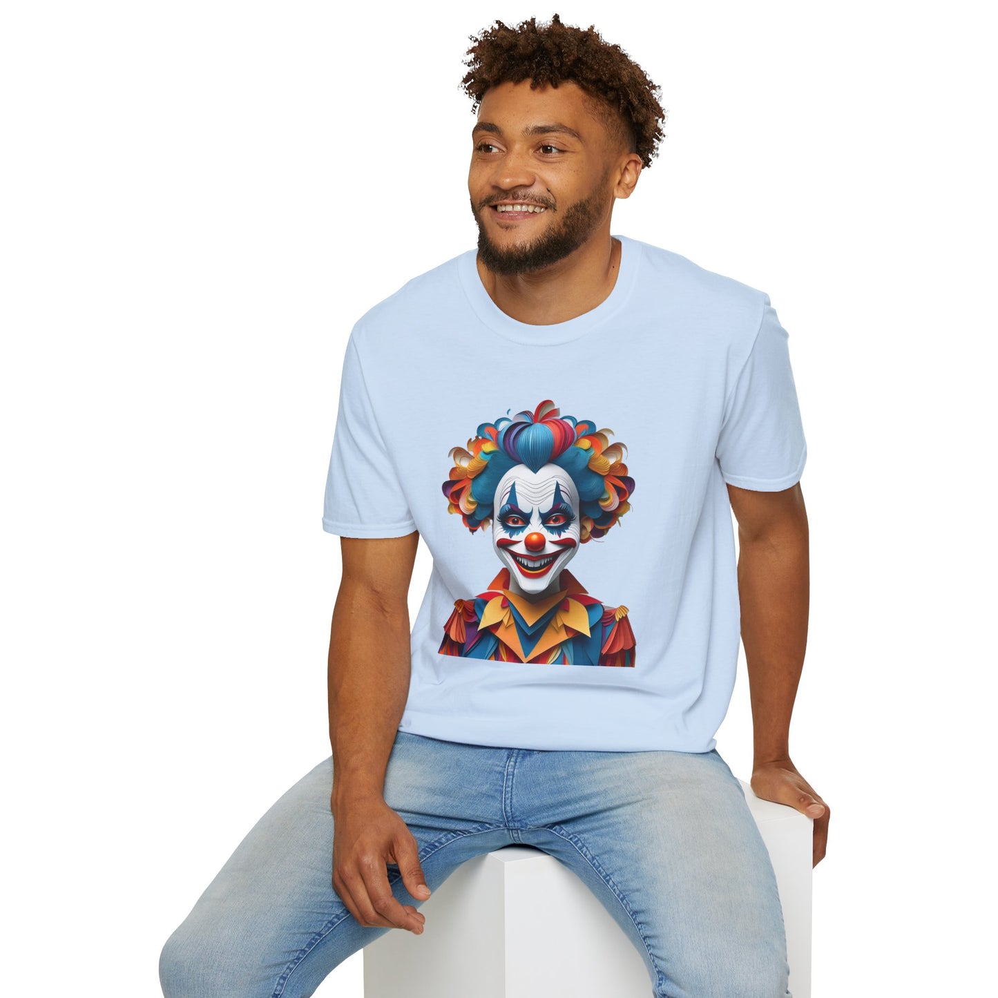 Clown Shirt, T Shirt with Clown, Funny Man Shirt, Tee Shirt with Funny Man, Circus Shirt, Shirt with Circus, Scary Man Shirt, Shirt with Scary Man
