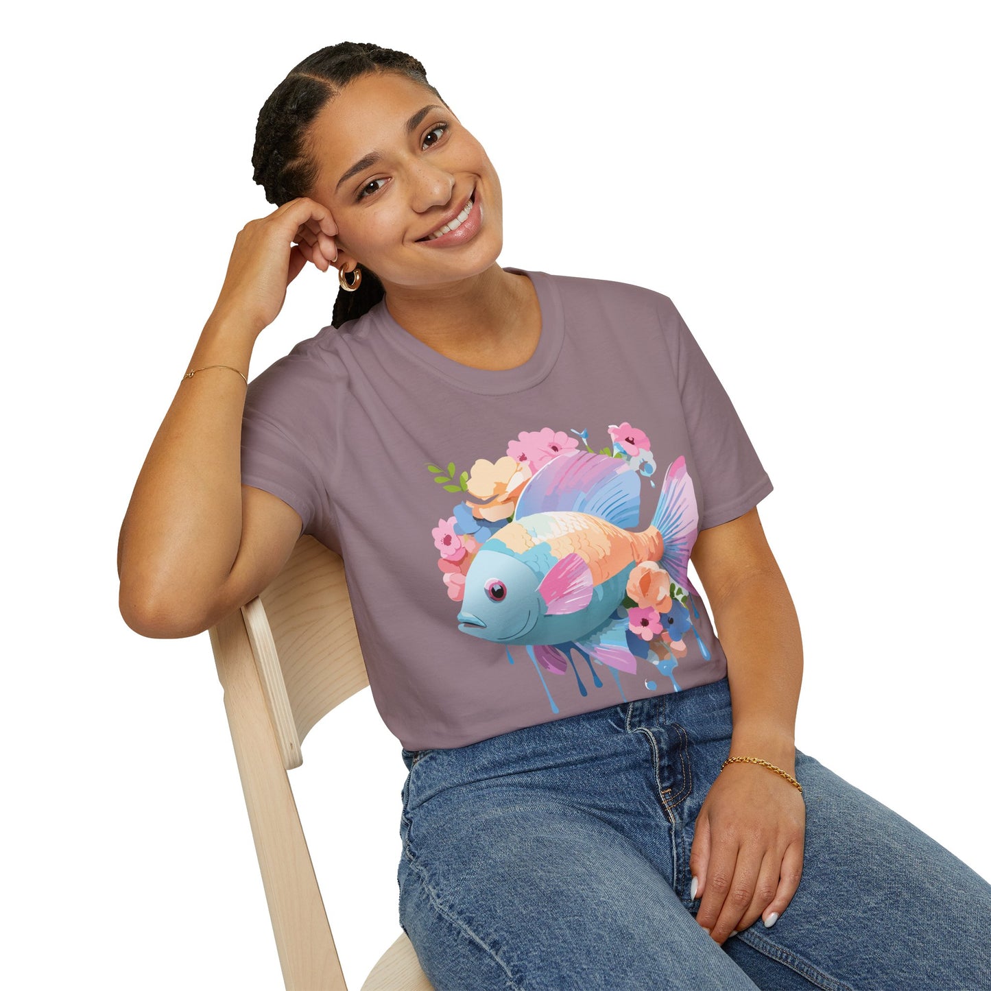 Fish Art Design Shirt, T Shirt with Fish, Graphic Shirt, Tee Shirt with Graphic Design, Shirt with Fish Graphic Art
