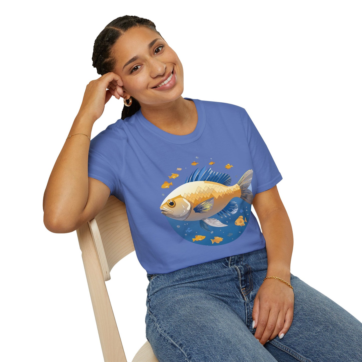 Fish Art Design Shirt, T Shirt with Fish, Graphic Shirt, Tee Shirt with Graphic Design, Shirt with Fish Graphic Art