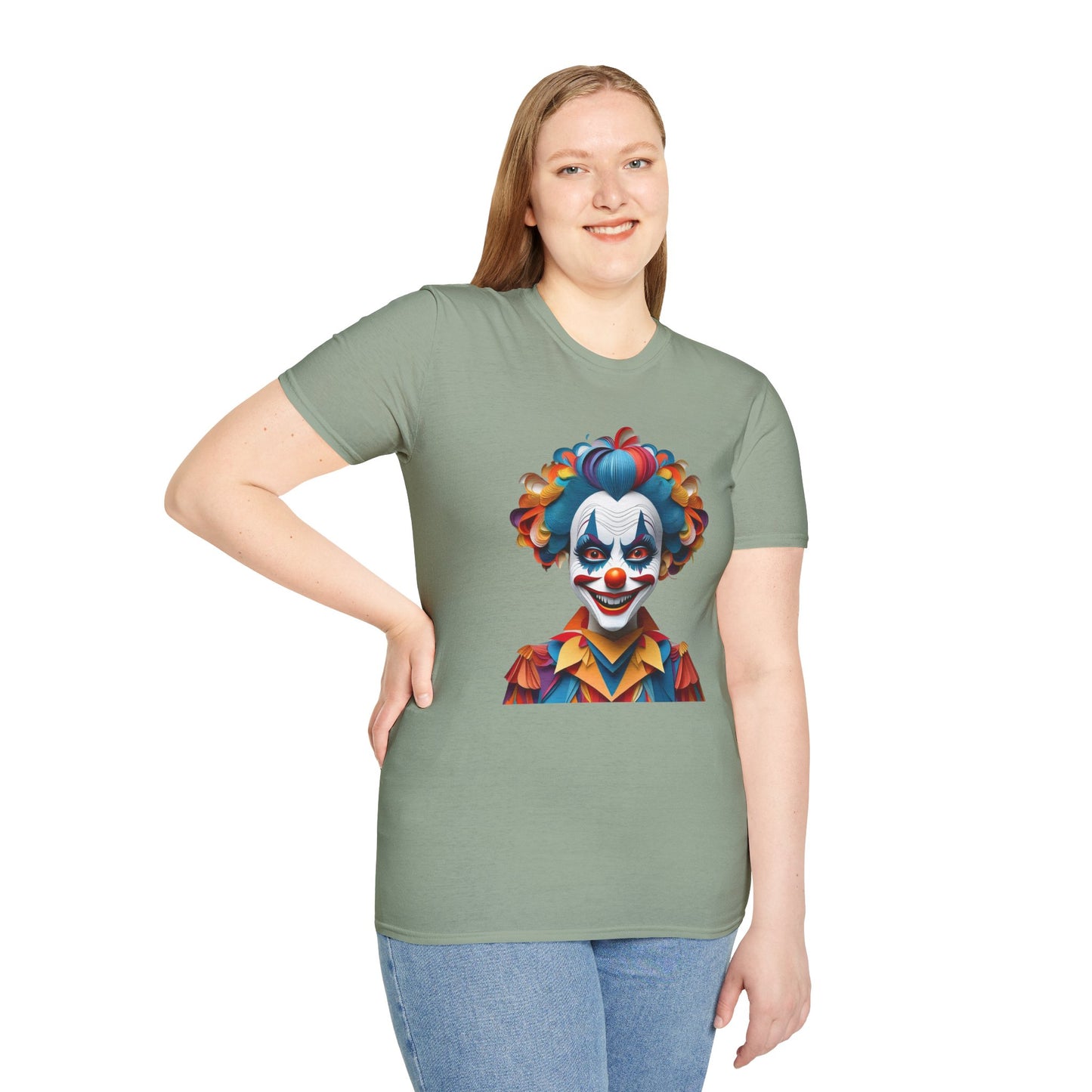 Clown Shirt, T Shirt with Clown, Funny Man Shirt, Tee Shirt with Funny Man, Circus Shirt, Shirt with Circus, Scary Man Shirt, Shirt with Scary Man