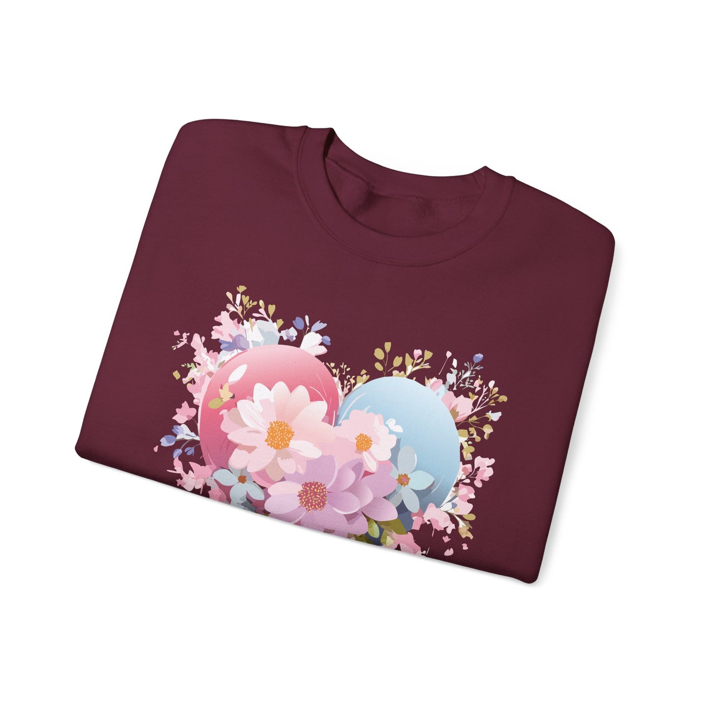 Floral Heart Sweatshirt, Floral Love Sweatshirt, Valentine's Day Sweatshirt, Heart Floral Sweatshirt
