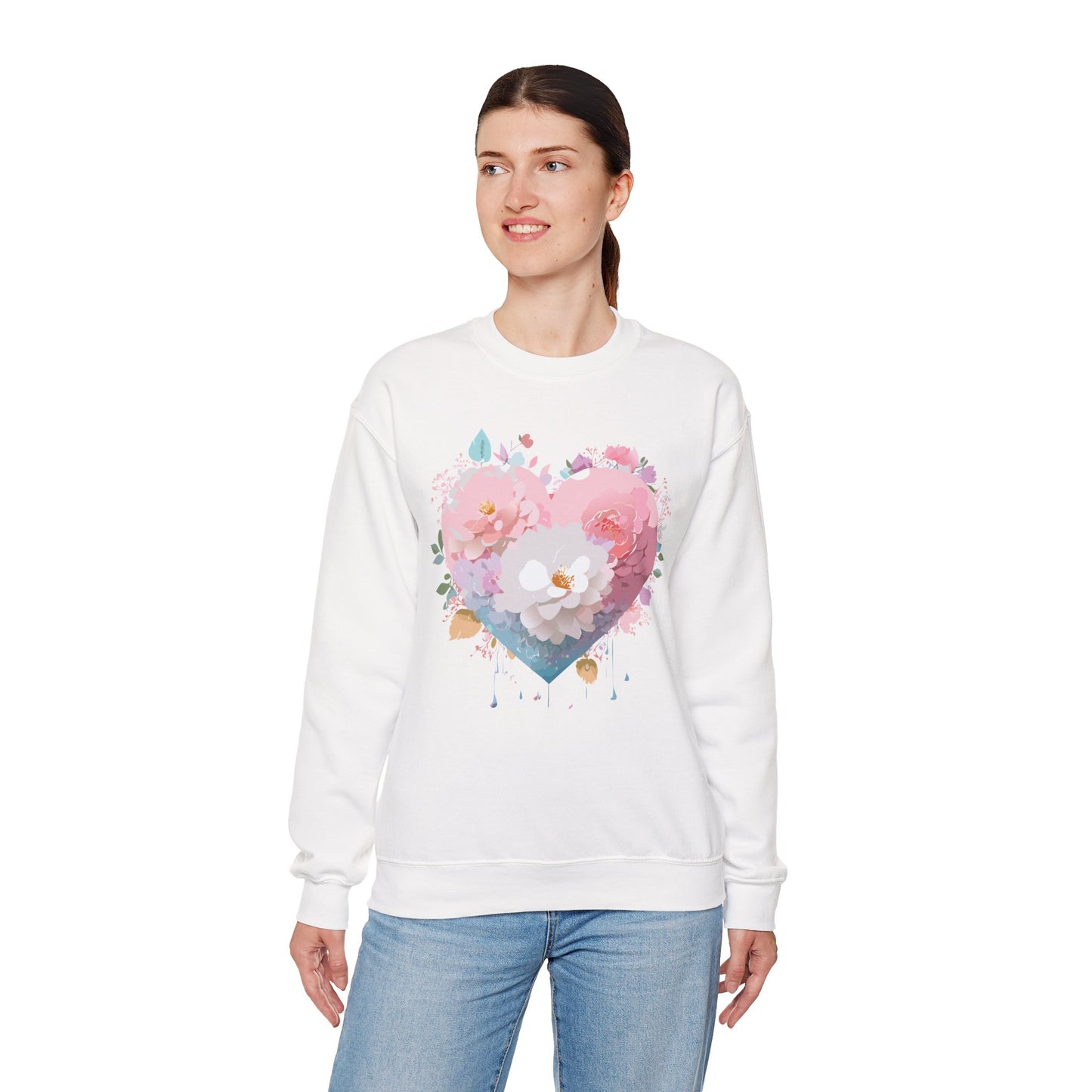 Floral Heart Sweatshirt, Floral Love Sweatshirt, Valentine's Day Sweatshirt, Heart Floral Sweatshirt