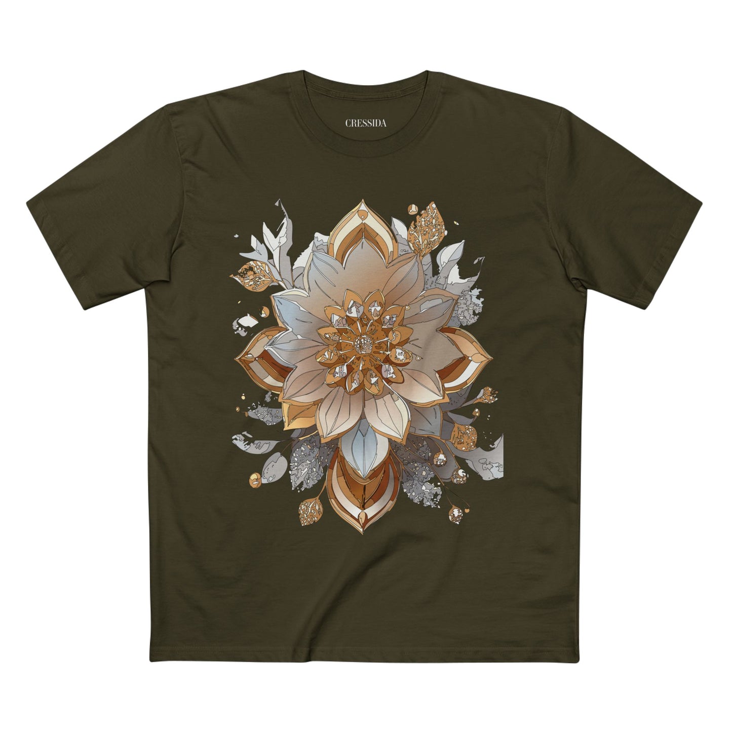 Floral Shirt, Shirt with Flower, Tee Shirt with Antique Flower