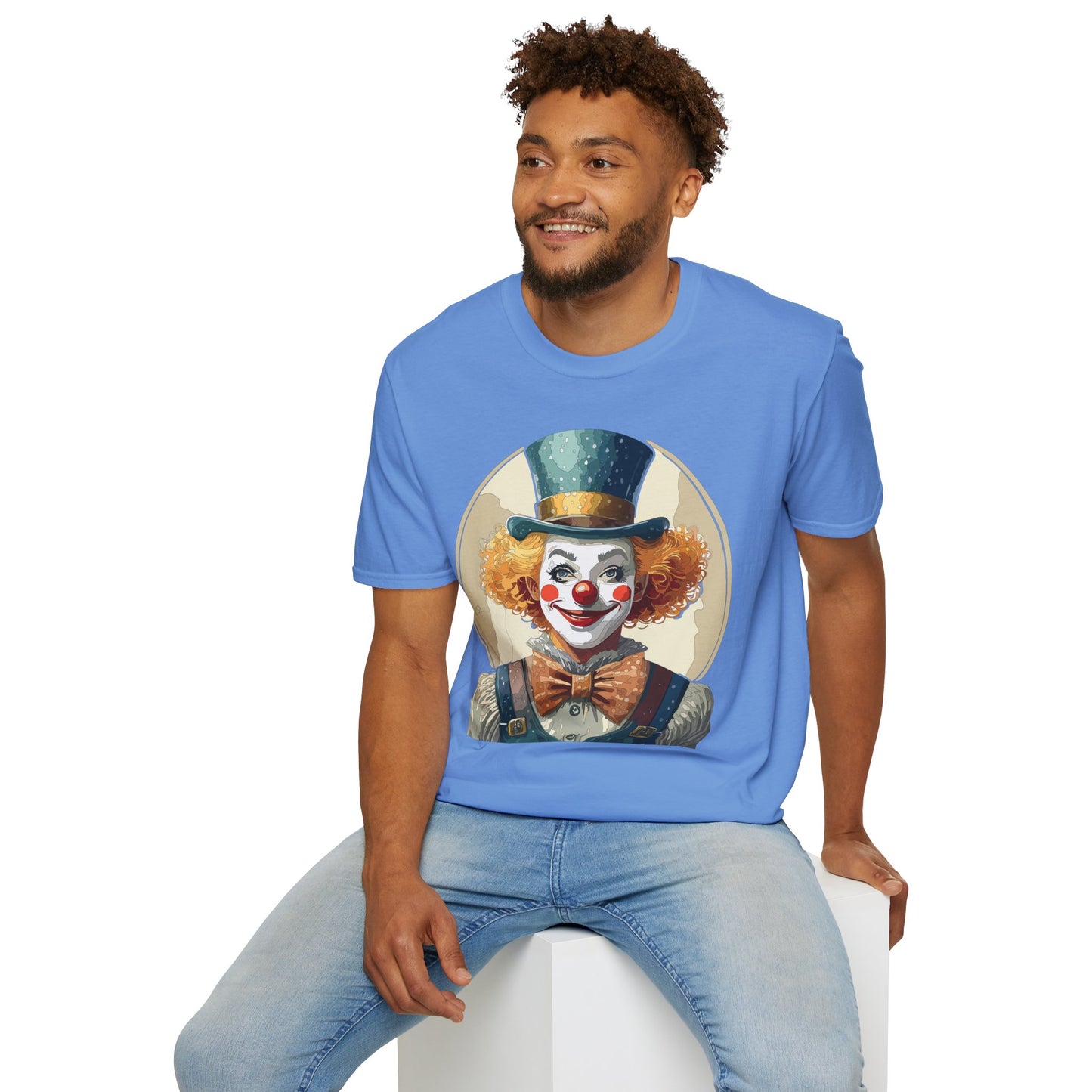 Clown Shirt, T Shirt with Clown, Funny Man Shirt, Tee Shirt with Funny Man, Circus Shirt, Shirt with Circus, Scary Man Shirt, Shirt with Scary Man