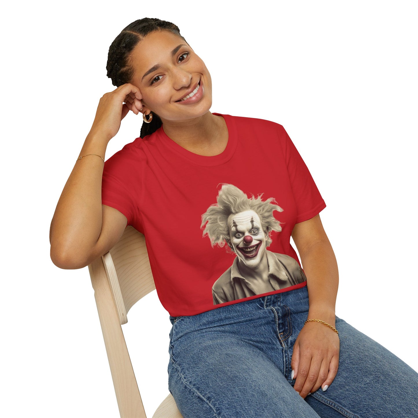 Clown Shirt, T Shirt with Clown, Funny Man Shirt, Tee Shirt with Funny Man, Circus Shirt, Shirt with Circus, Scary Man Shirt, Shirt with Scary Man