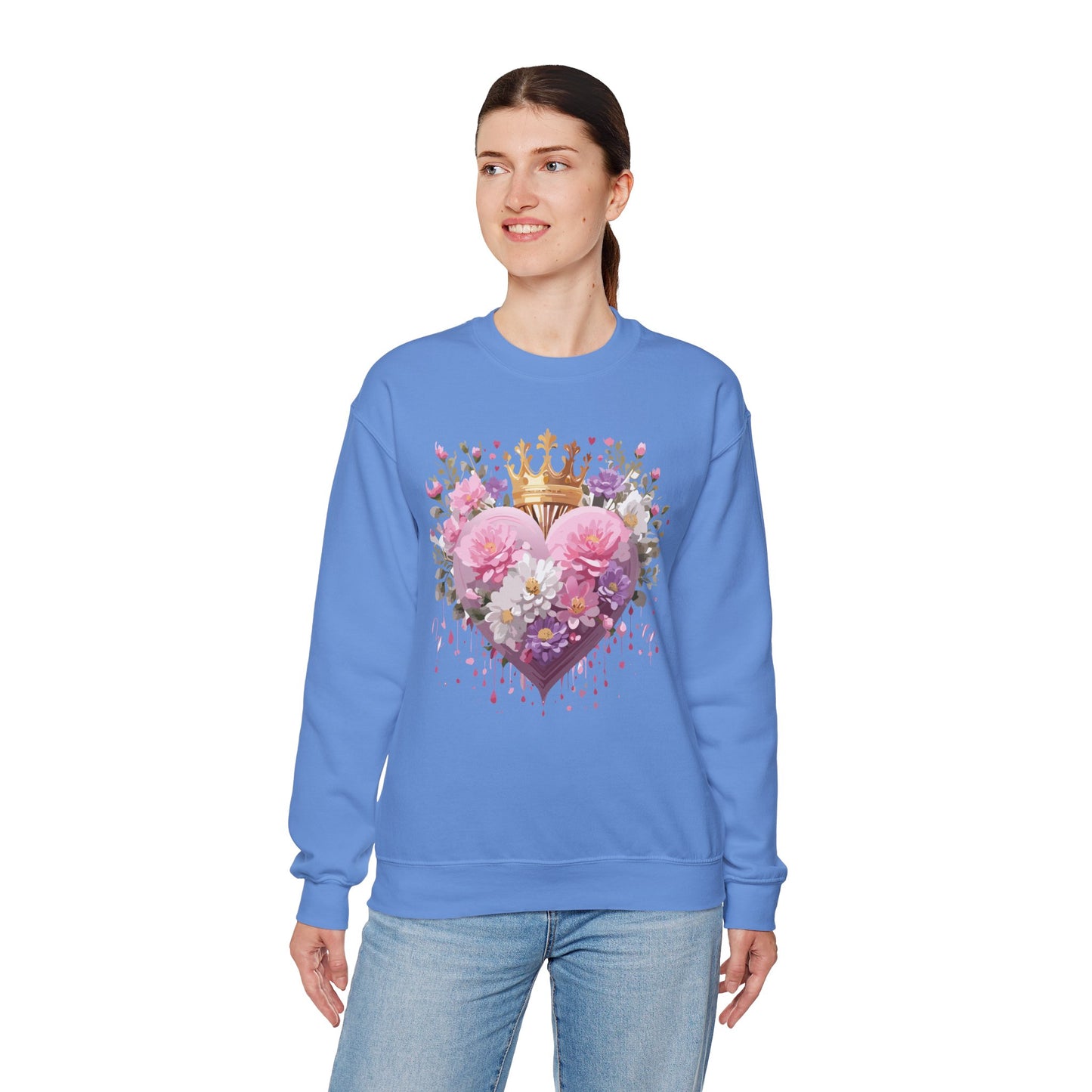 Floral Heart Sweatshirt, Floral Love Sweatshirt, Valentine's Day Sweatshirt, Heart Floral Sweatshirt