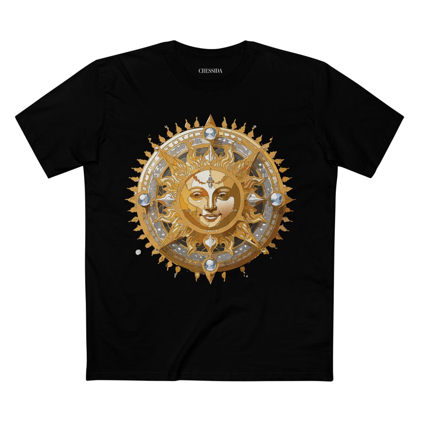 Sun Shirt, Shirt with Sun, Tee Shirt with Gold Sun