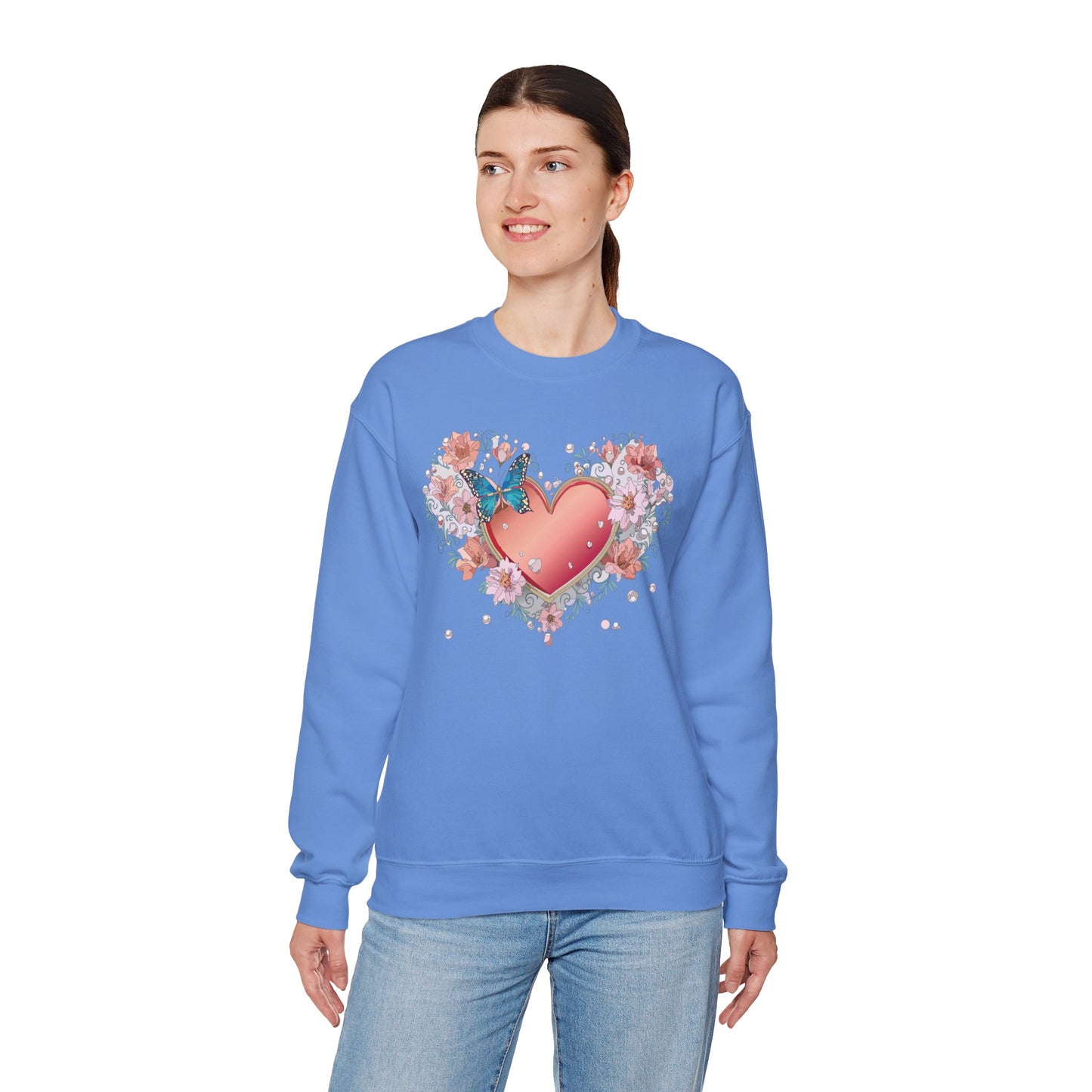 Floral Heart Sweatshirt, Floral Love Sweatshirt, Valentine's Day Sweatshirt, Heart Floral Sweatshirt