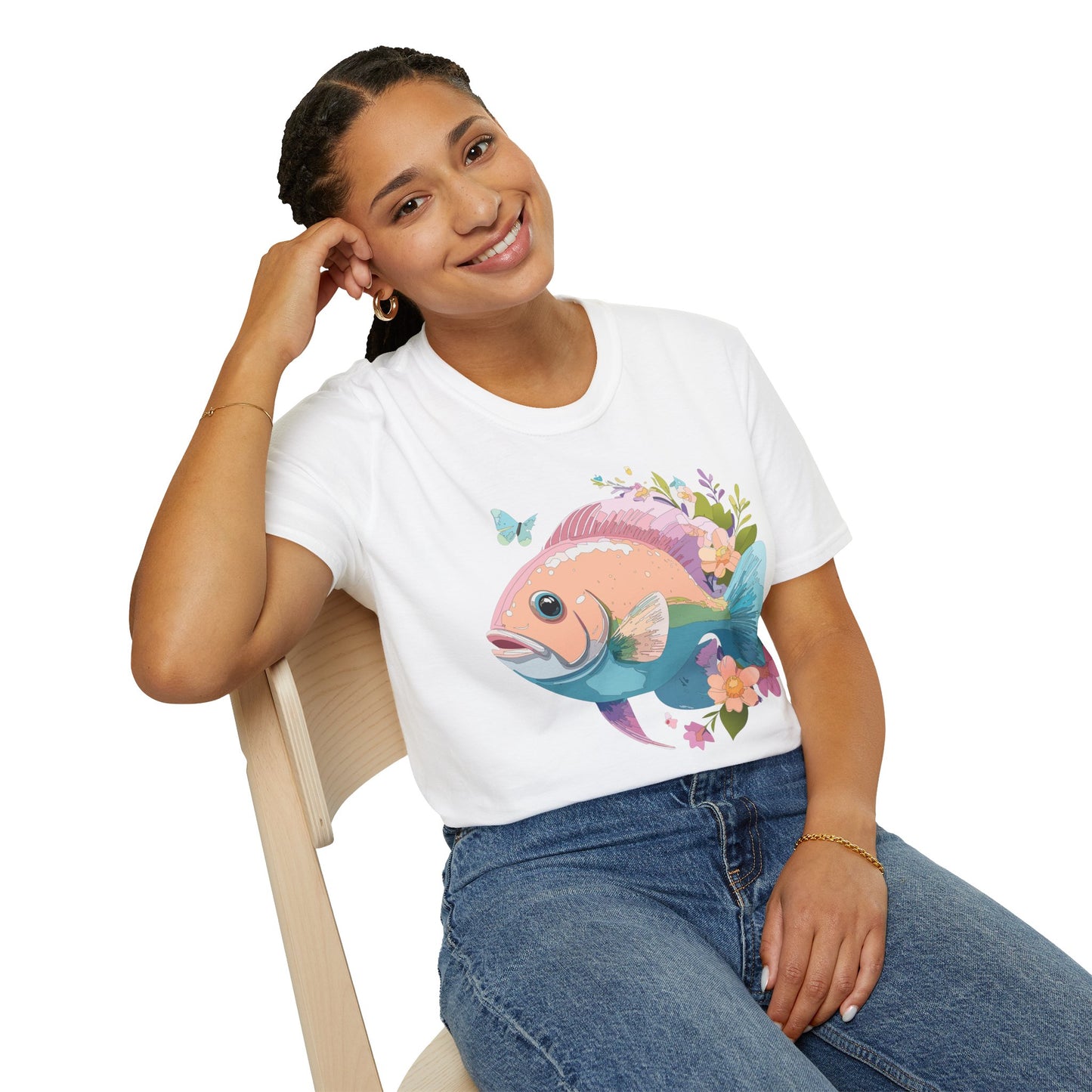 Fish Art Design Shirt, T Shirt with Fish, Graphic Shirt, Tee Shirt with Graphic Design, Shirt with Fish Graphic Art