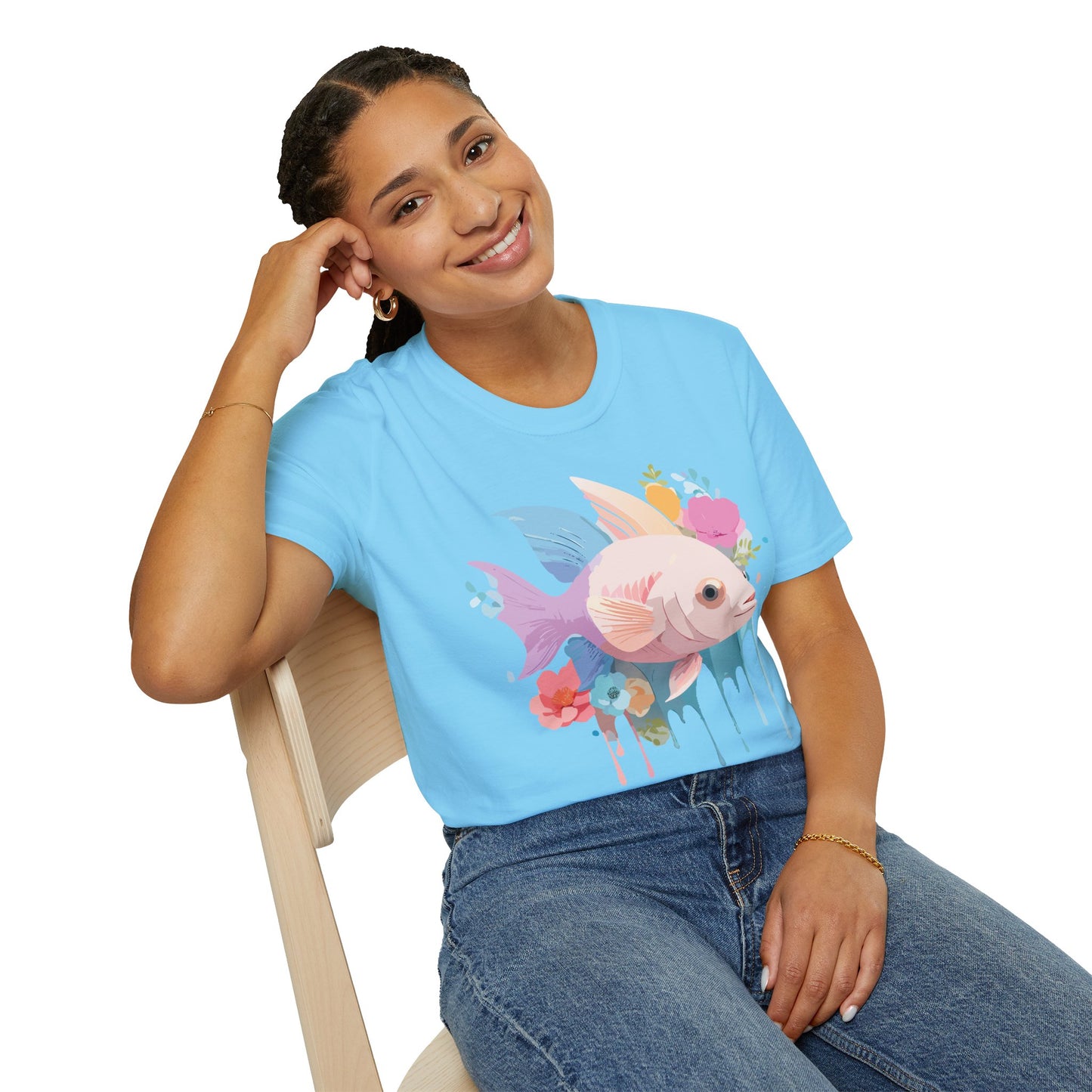 Fish Art Design Shirt, T Shirt with Fish, Graphic Shirt, Tee Shirt with Graphic Design, Shirt with Fish Graphic Art