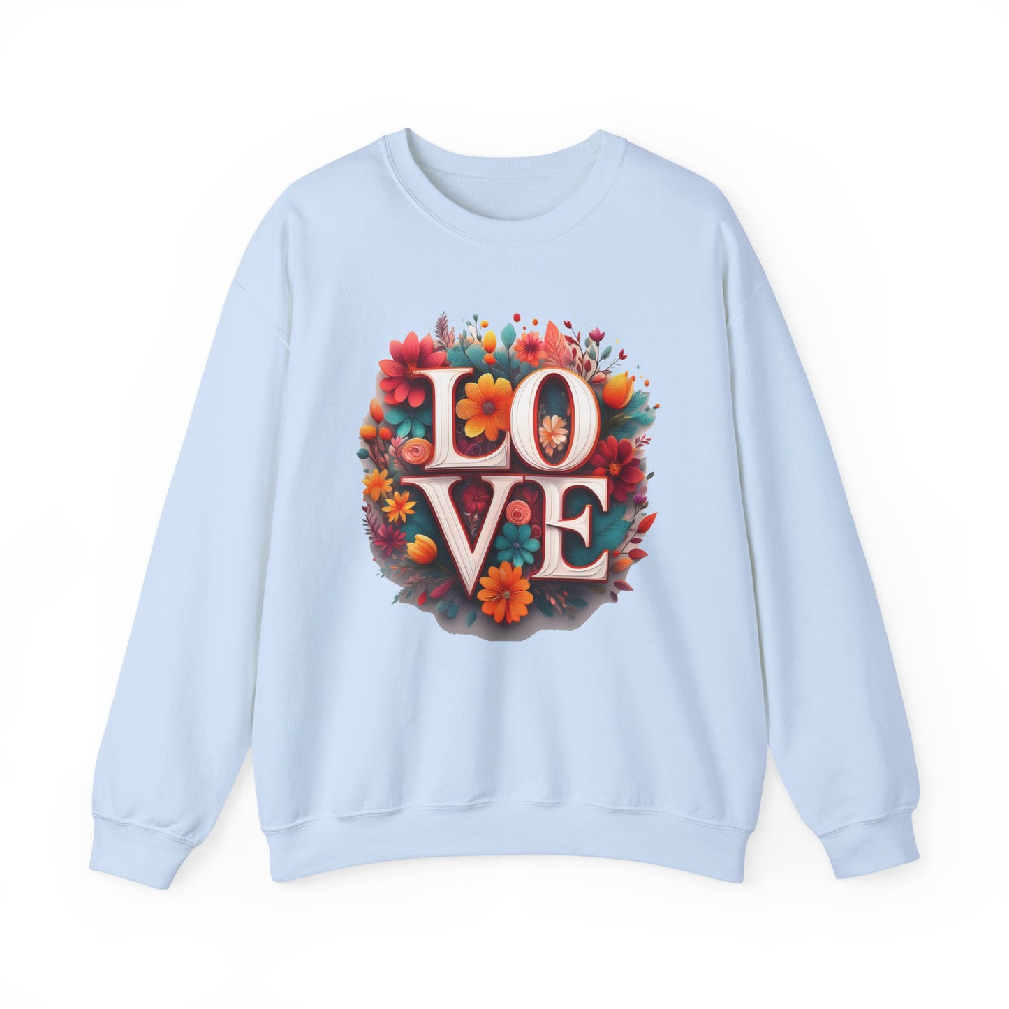 Floral Love Sweatshirt, Valentine's Day Sweatshirt, Love Flower Sweatshirt