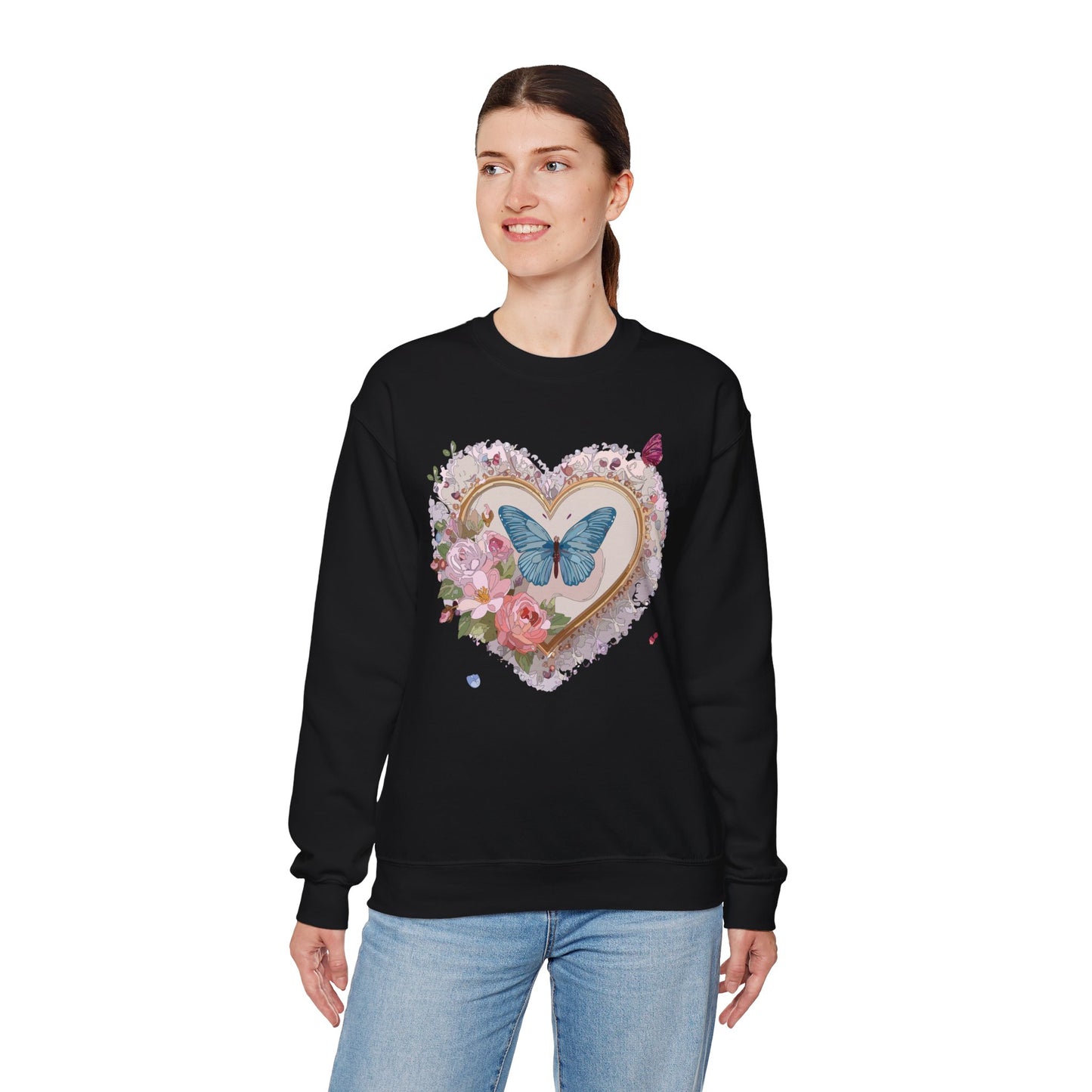 Floral Heart Sweatshirt, Floral Love Sweatshirt, Valentine's Day Sweatshirt, Heart Floral Sweatshirt