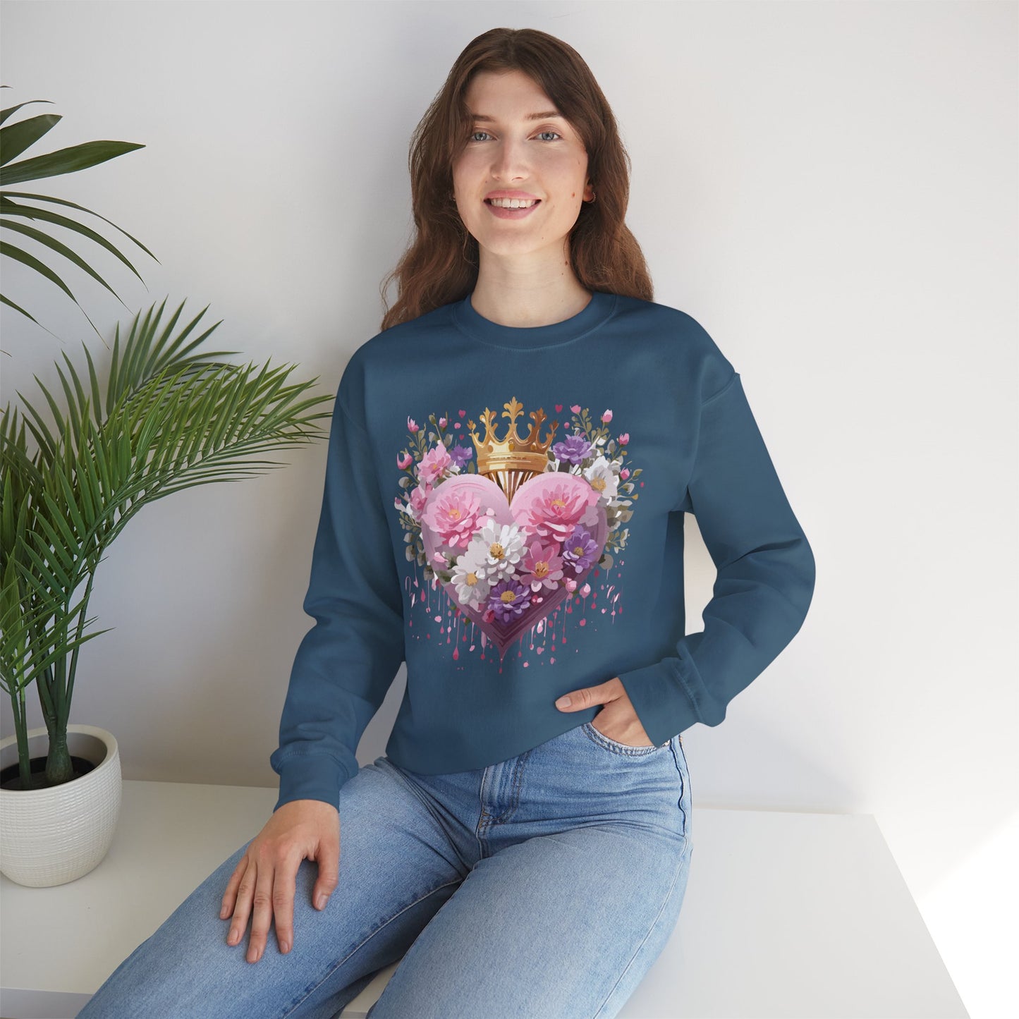 Floral Heart Sweatshirt, Floral Love Sweatshirt, Valentine's Day Sweatshirt, Heart Floral Sweatshirt