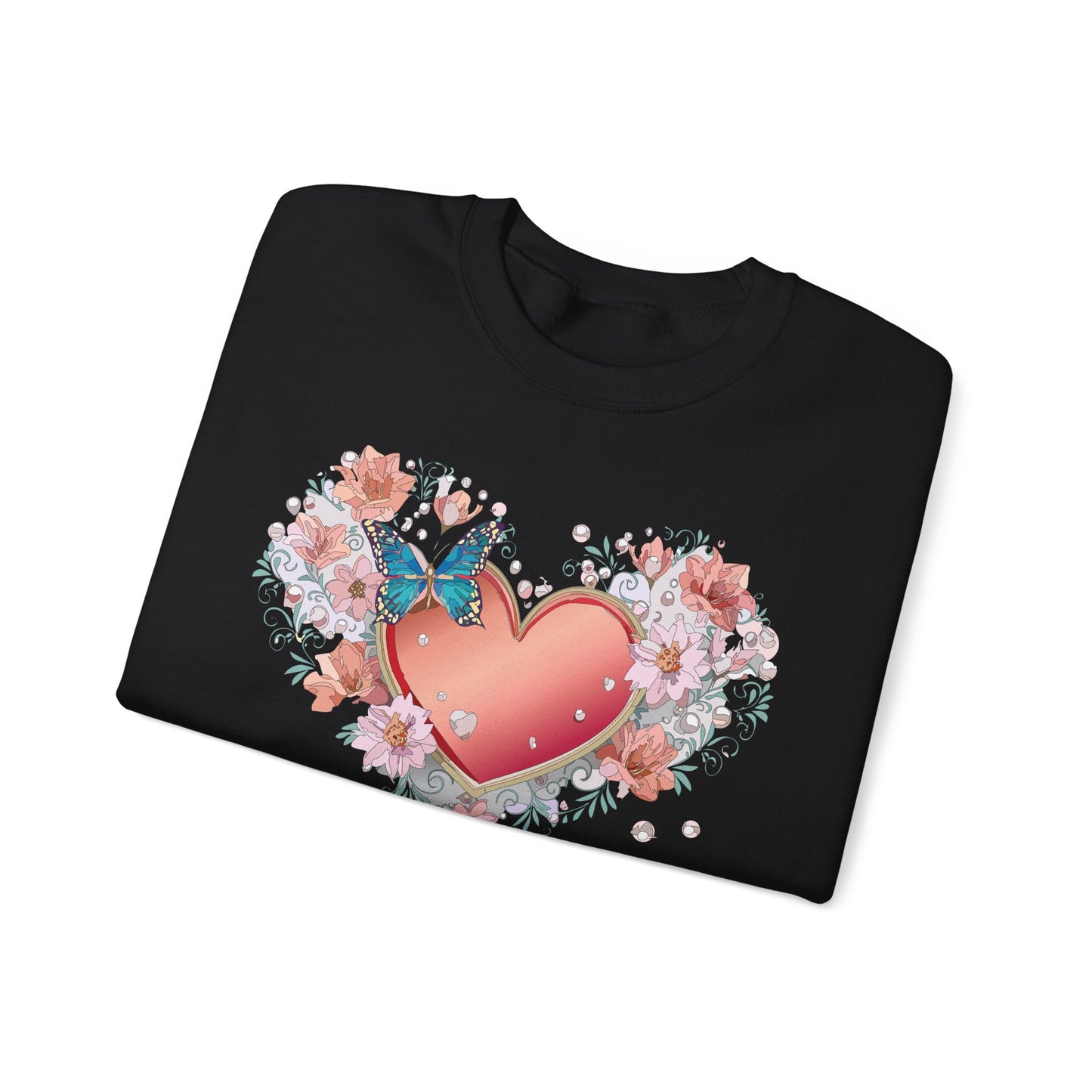 Floral Heart Sweatshirt, Floral Love Sweatshirt, Valentine's Day Sweatshirt, Heart Floral Sweatshirt