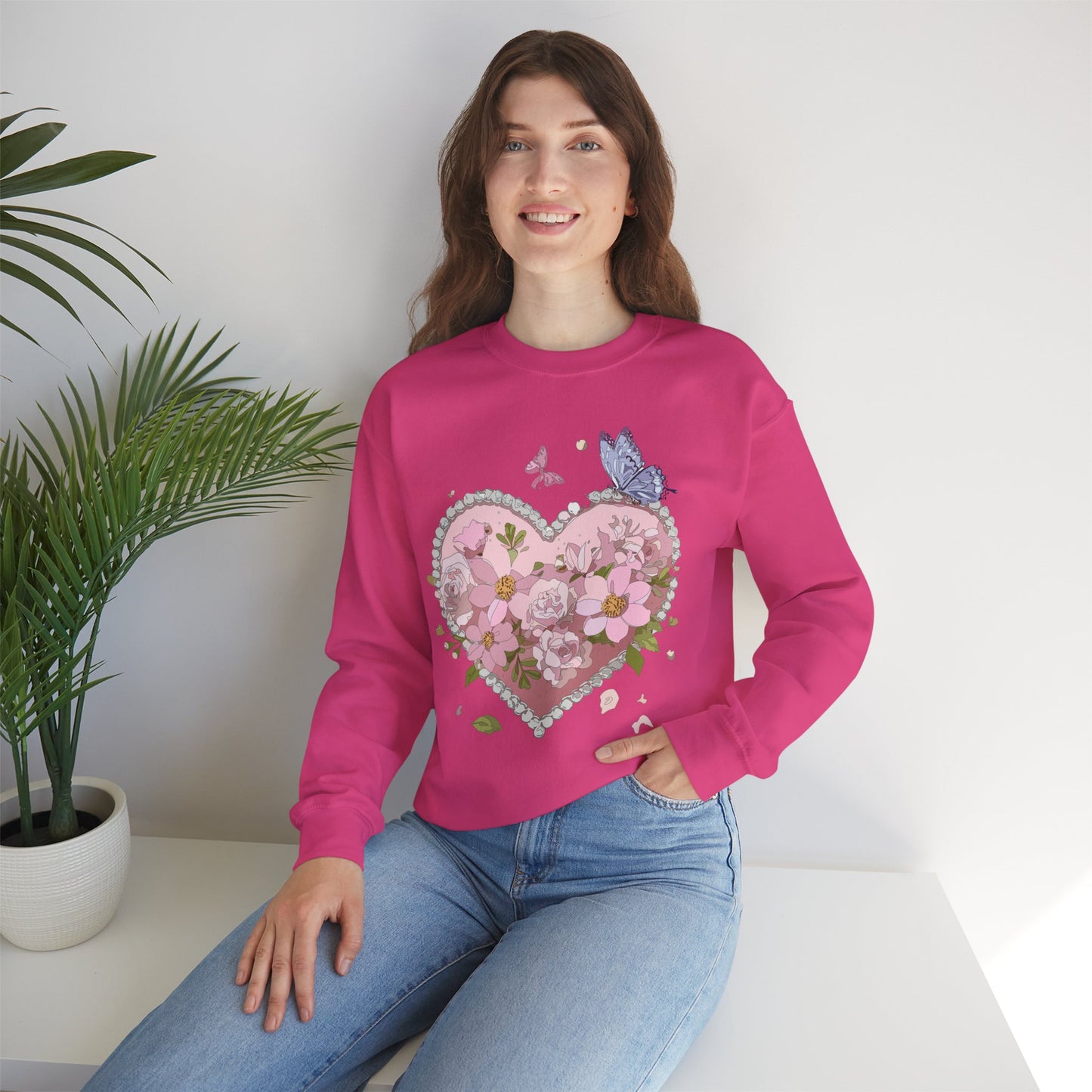 Floral Heart Sweatshirt, Floral Love Sweatshirt, Valentine's Day Sweatshirt, Heart Floral Sweatshirt