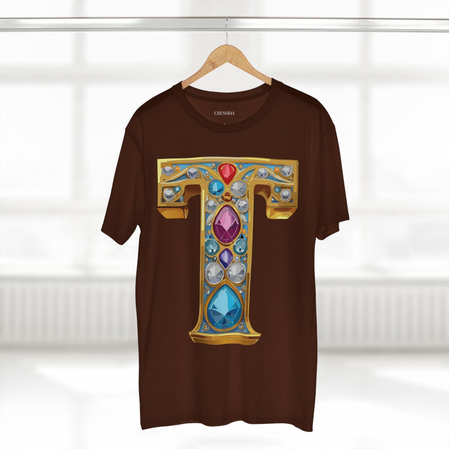 Letter Shirt, Shirt with Letters, Tee Shirt with Gold Letters